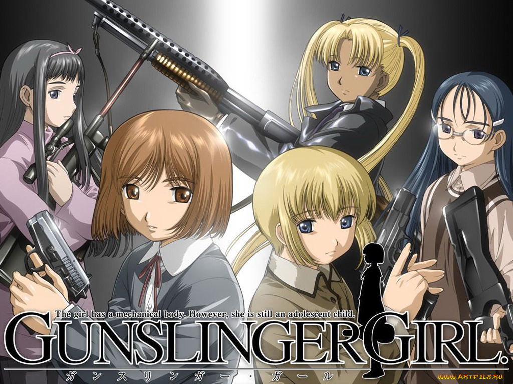аниме, gun, slinger, girl