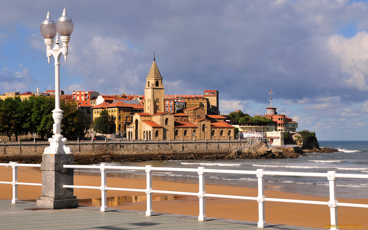 города, католические, соборы, костелы, аббатства, gijon, spain