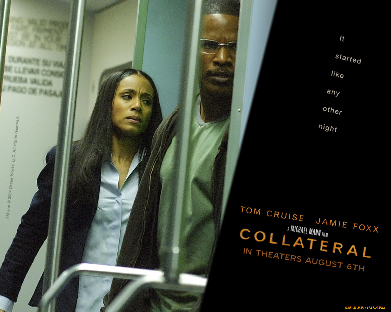 collateral, кино, фильмы, постер, криминал, триллер, джейми, фокс, том, круз, соучастник