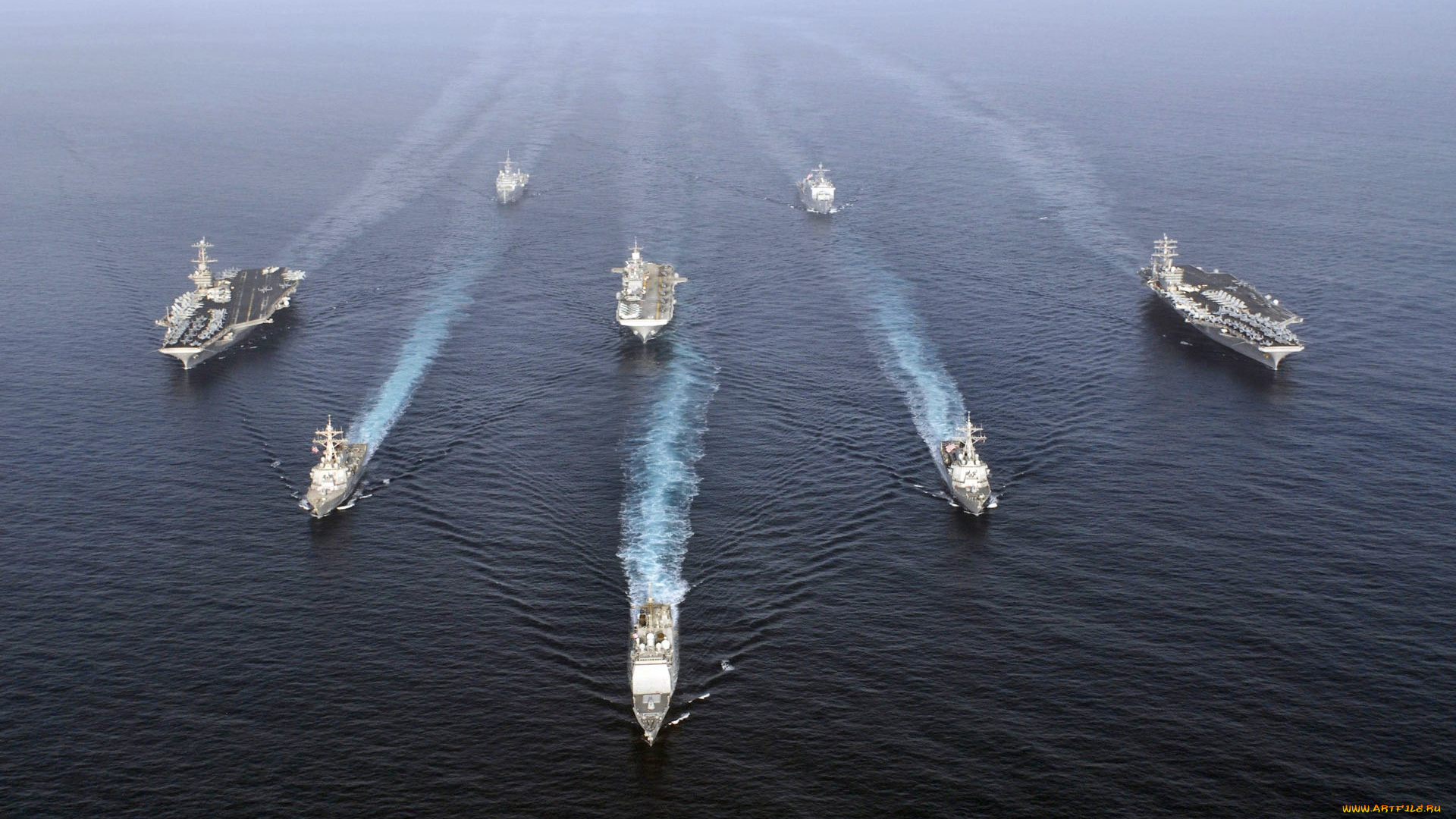 корабли, разные, вместе