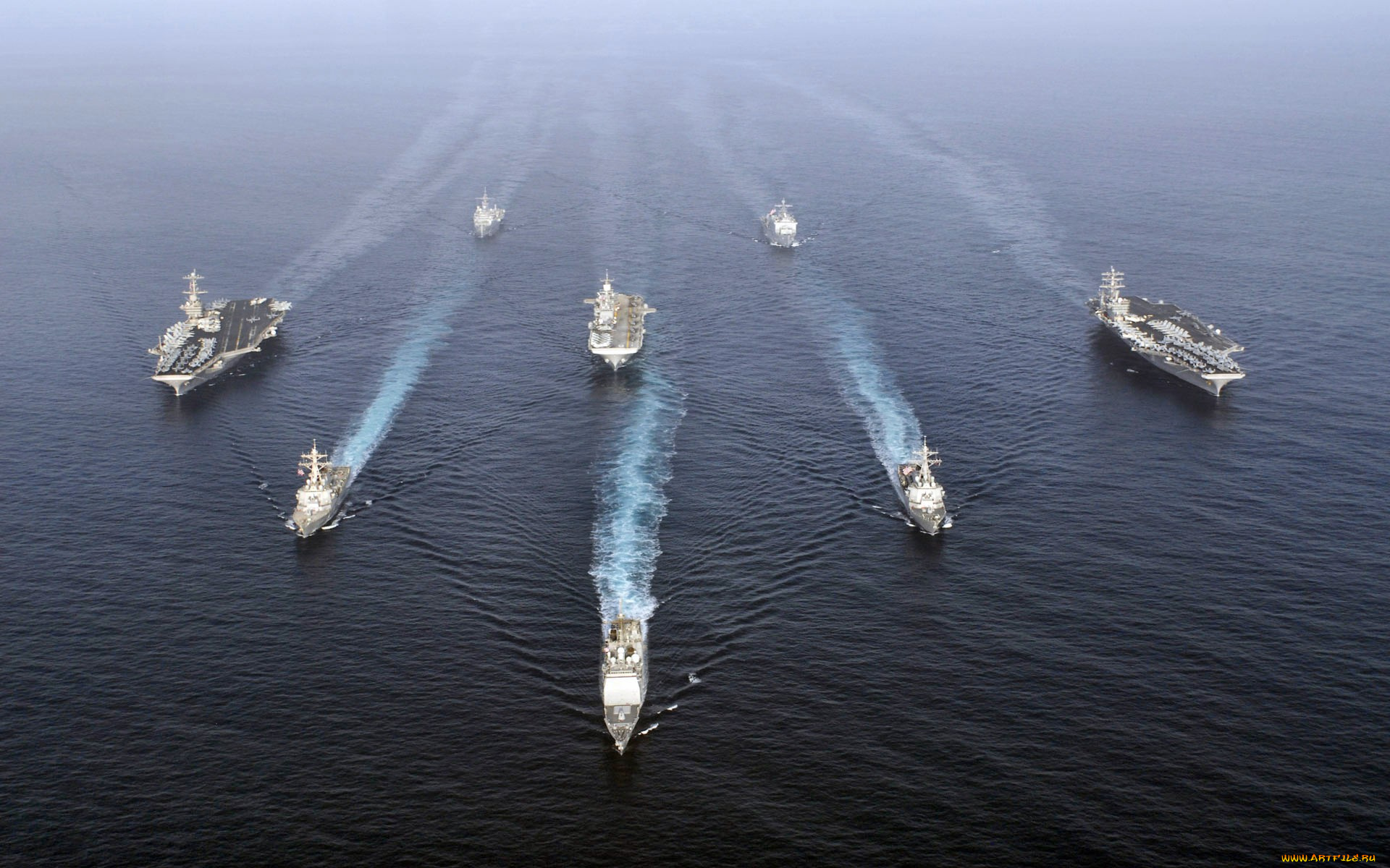 корабли, разные, вместе