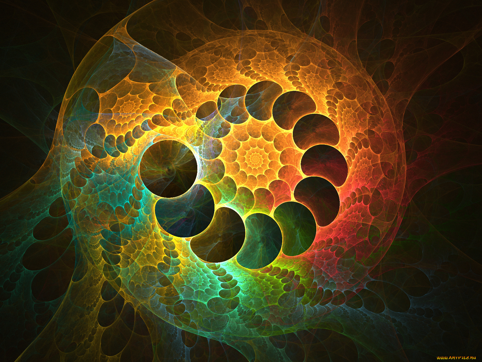 3д, графика, fractal, фракталы, узор, цвета, фон