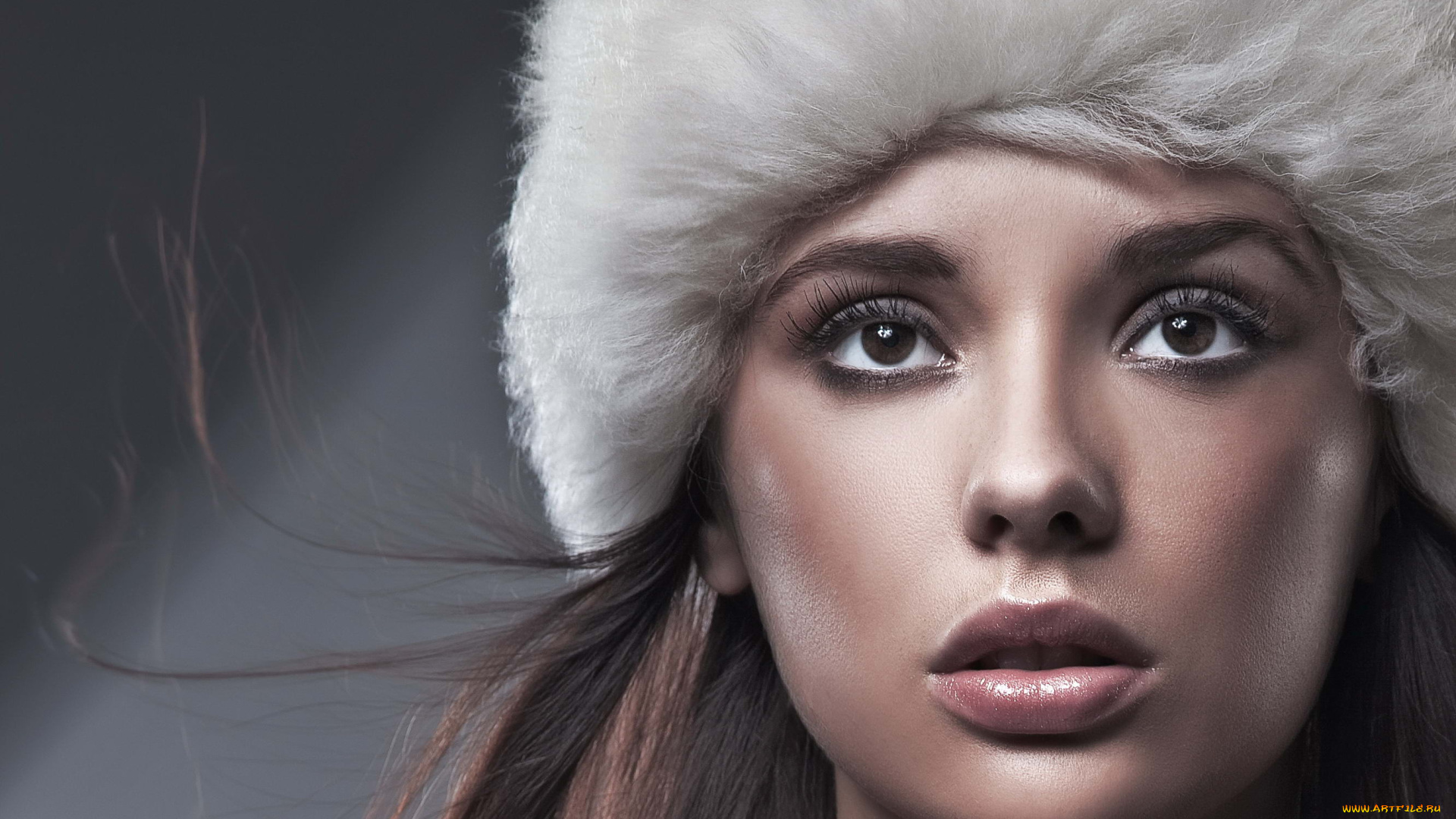 -Unsort, Лица, Портреты, девушки, unsort, лица, портреты, меховая, шапка, макияж