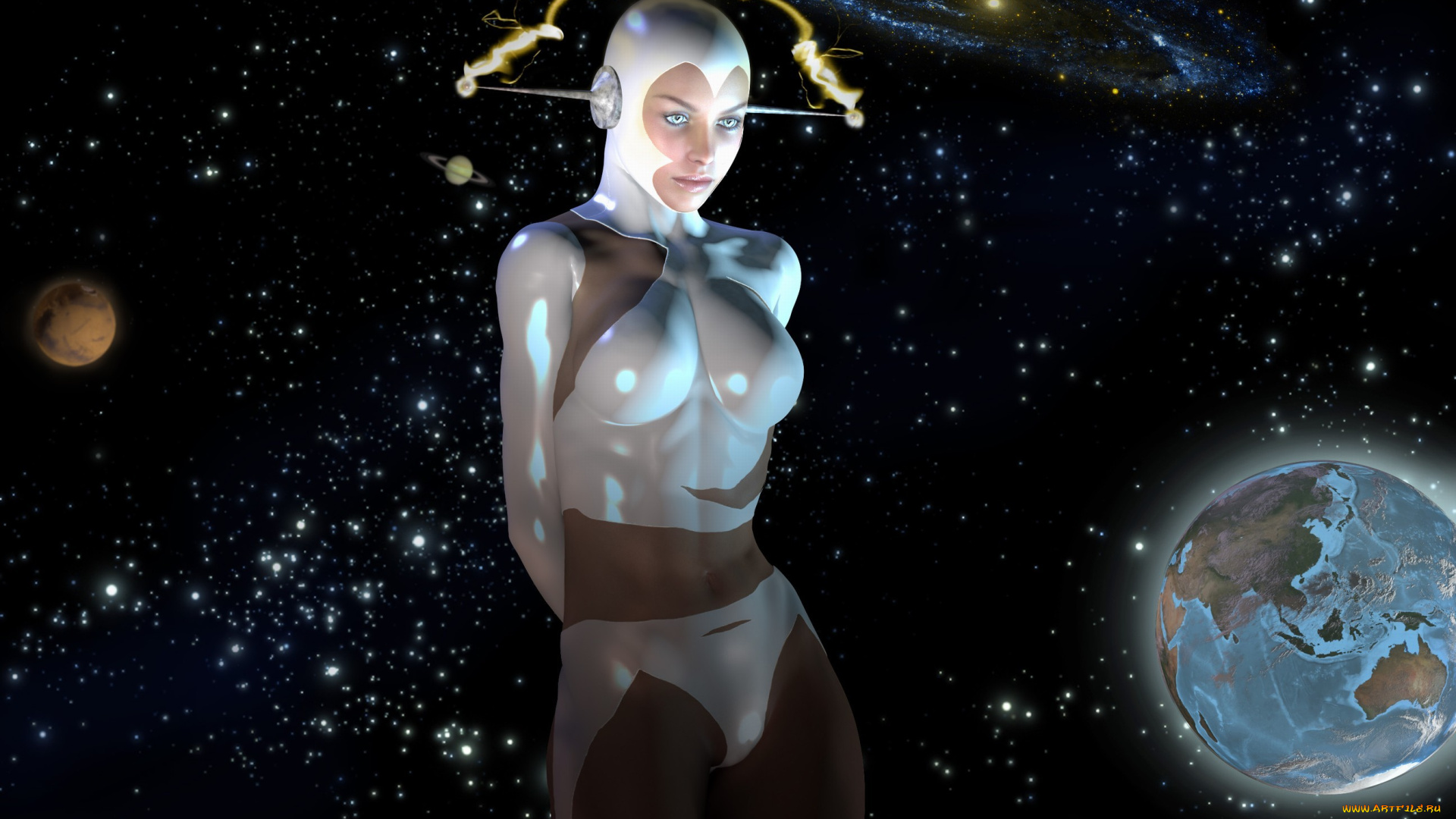 3д, графика, fantasy, фантазия, планеты, звезды