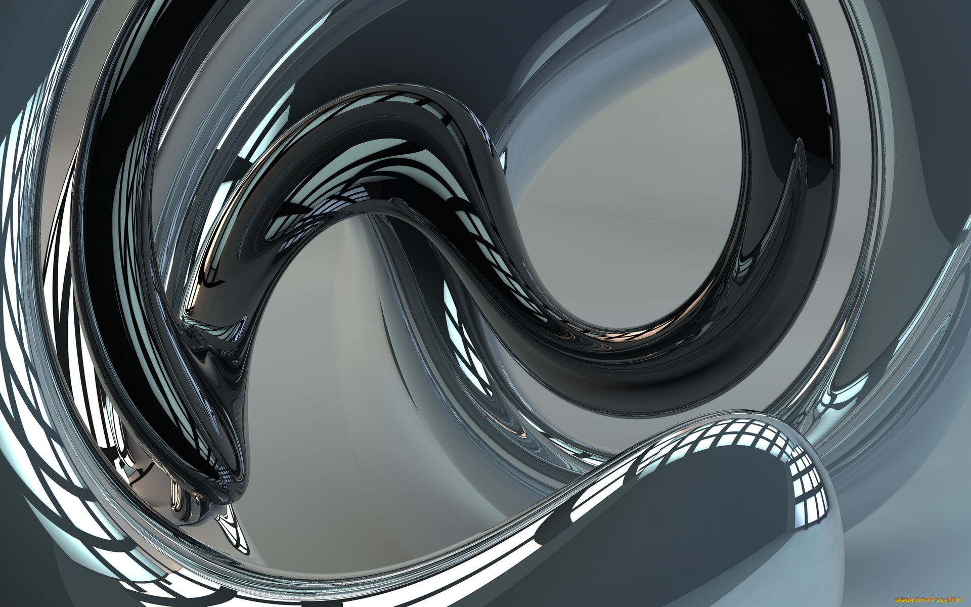 3д, графика, abstract, абстракции, изгибы, серый