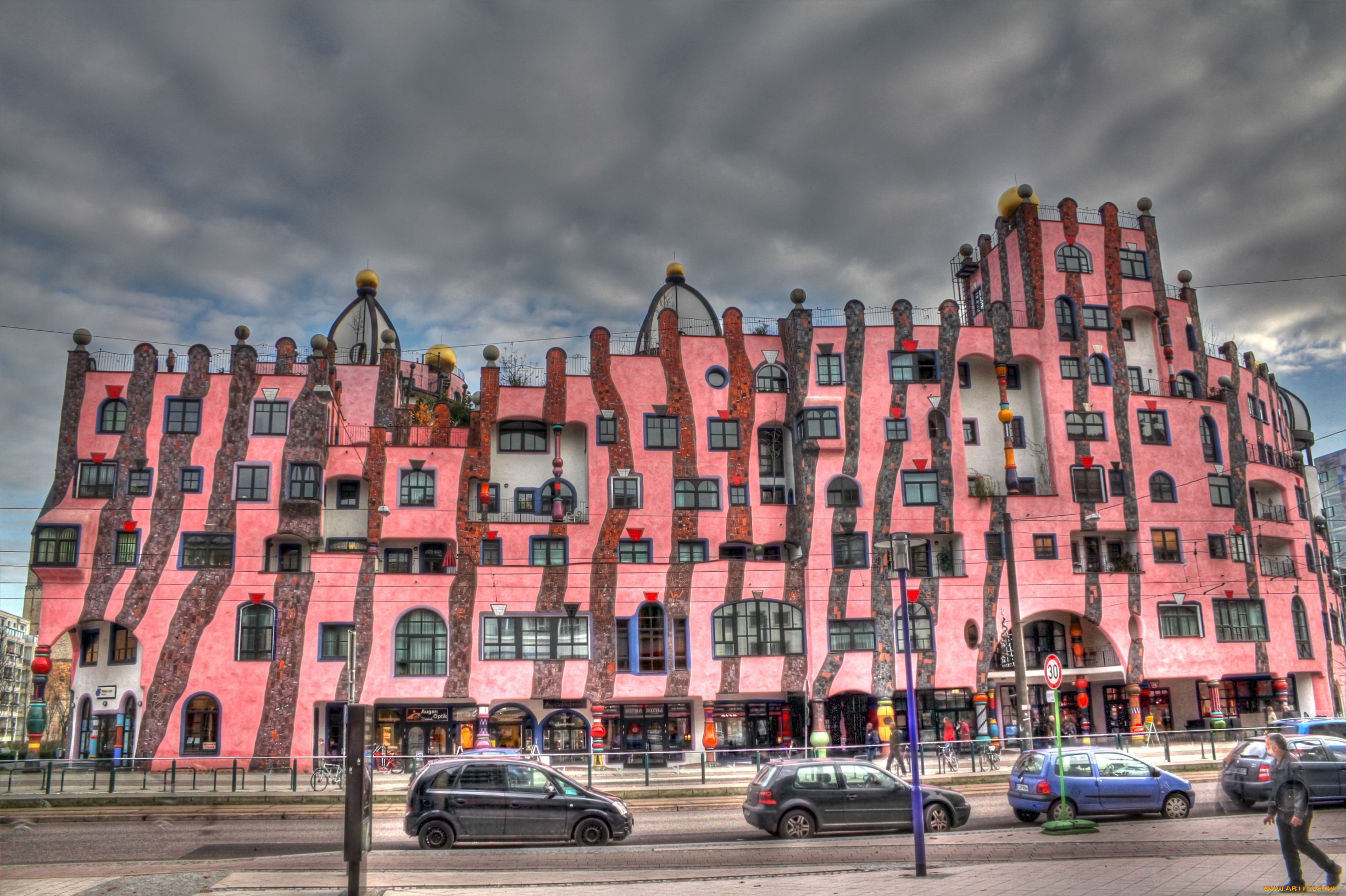 магдебург, германия, города, здания, дома, оригинальный, современный, архитектура