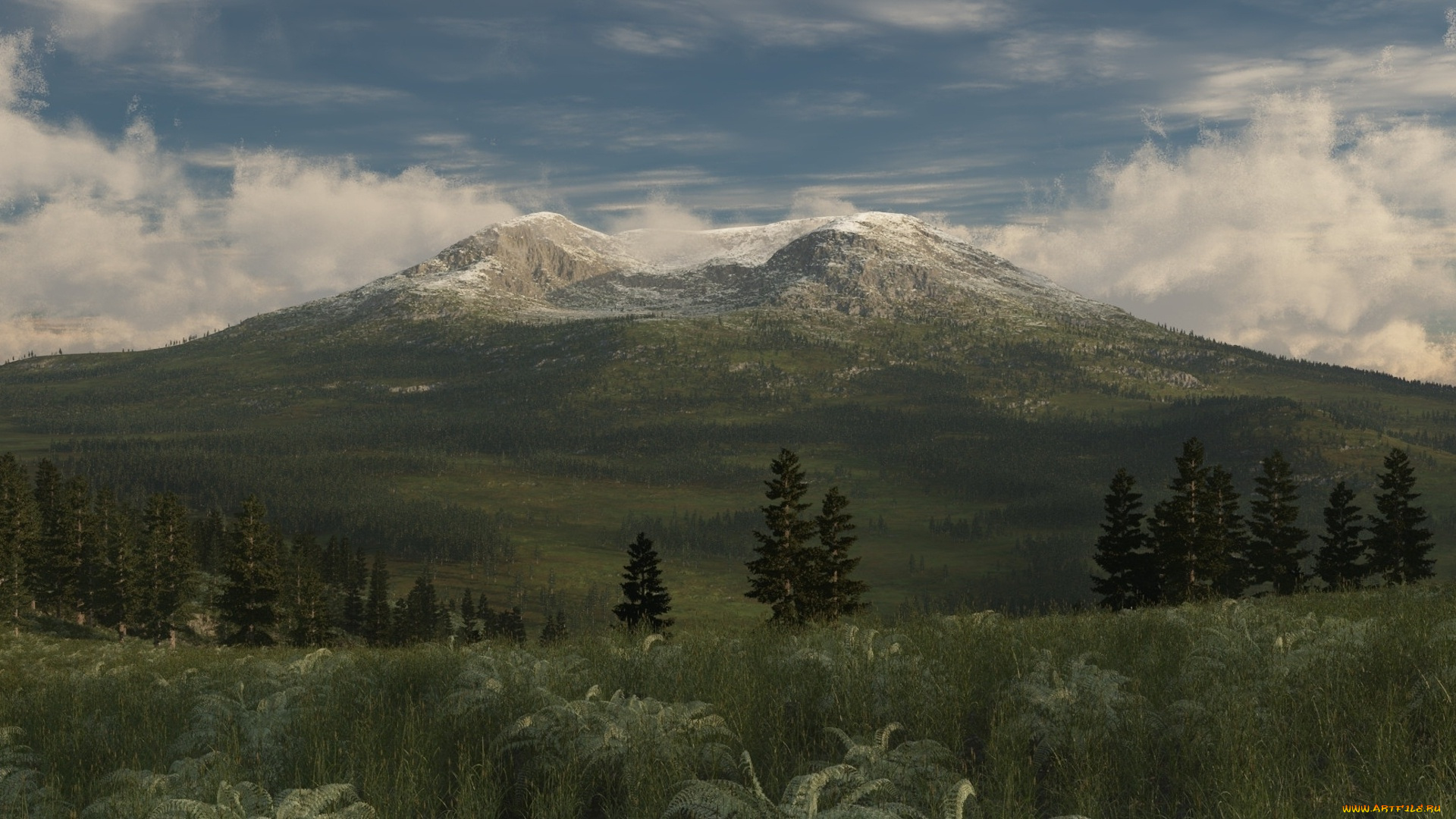 3д, графика, nature, landscape, природа, гора