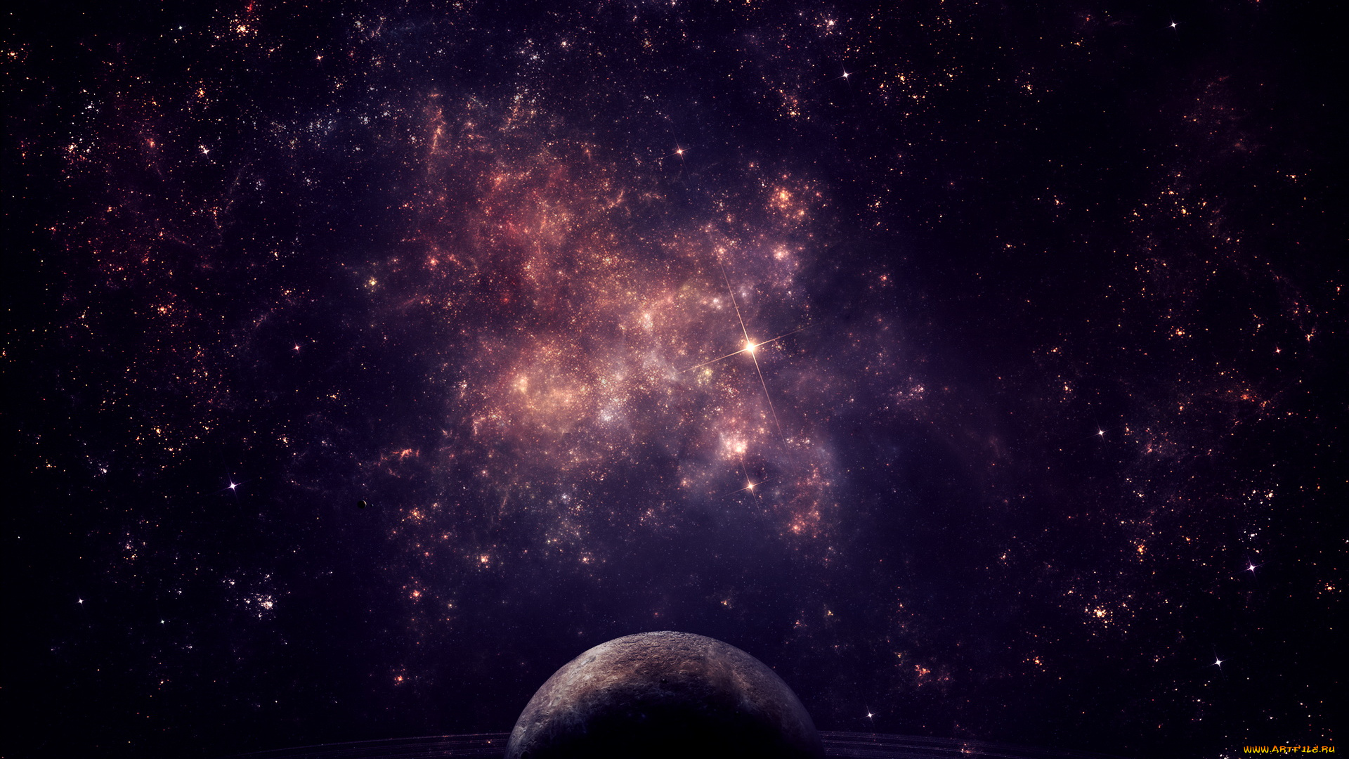 космос, арт, планета, туманность