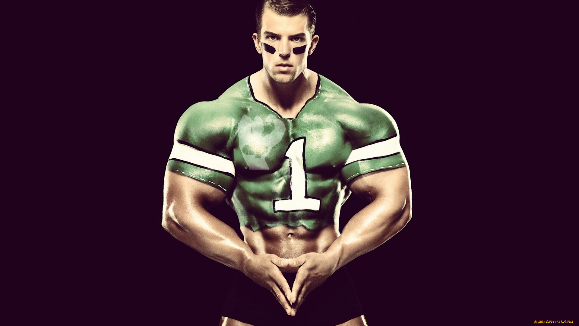 мужчины, unsort, качок, раскраска, боди-арт