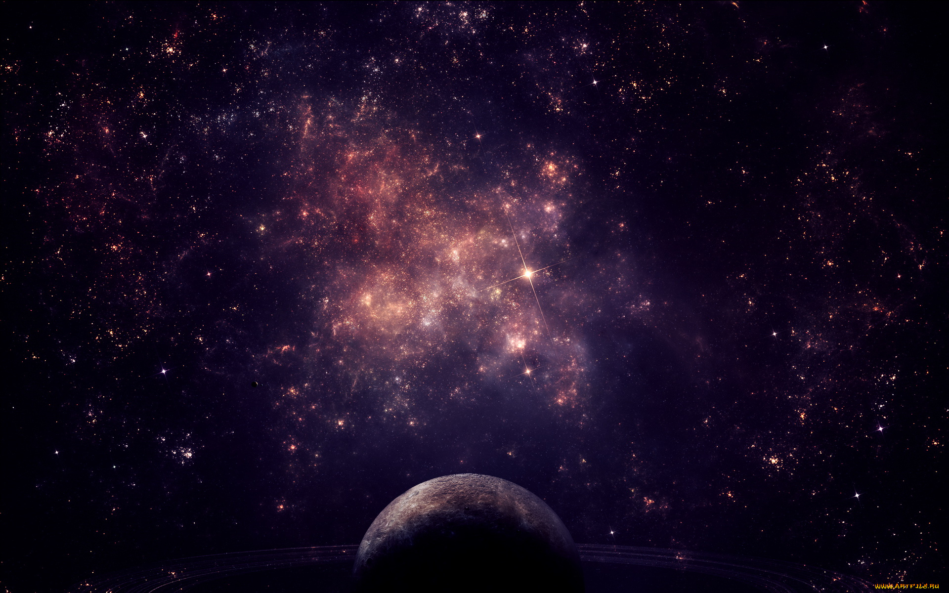 космос, арт, планета, туманность