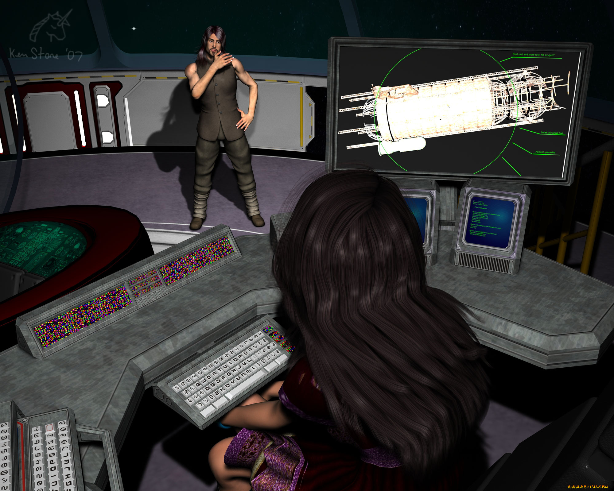 3д, графика, people, люди, комната