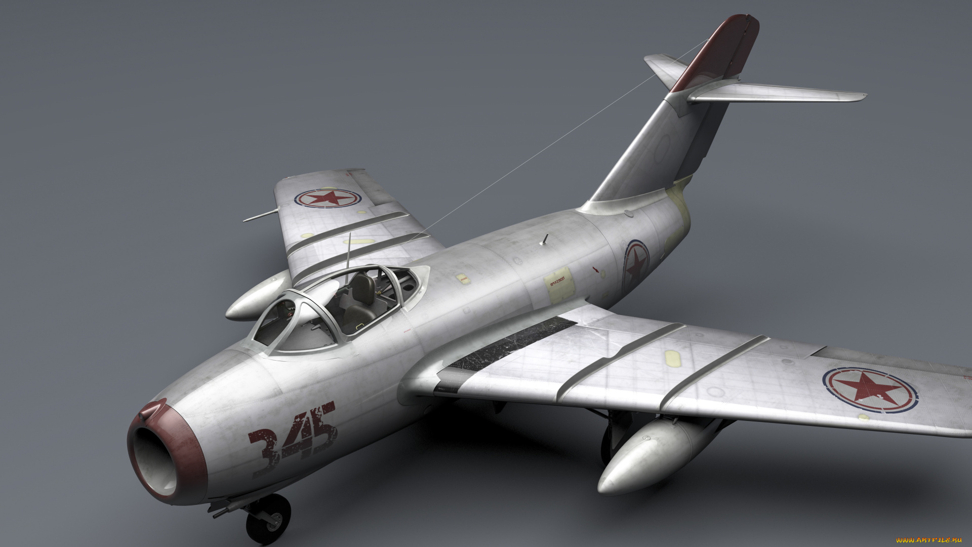 авиация, 3д, рисованые, v-graphic, mig, миг-15бис