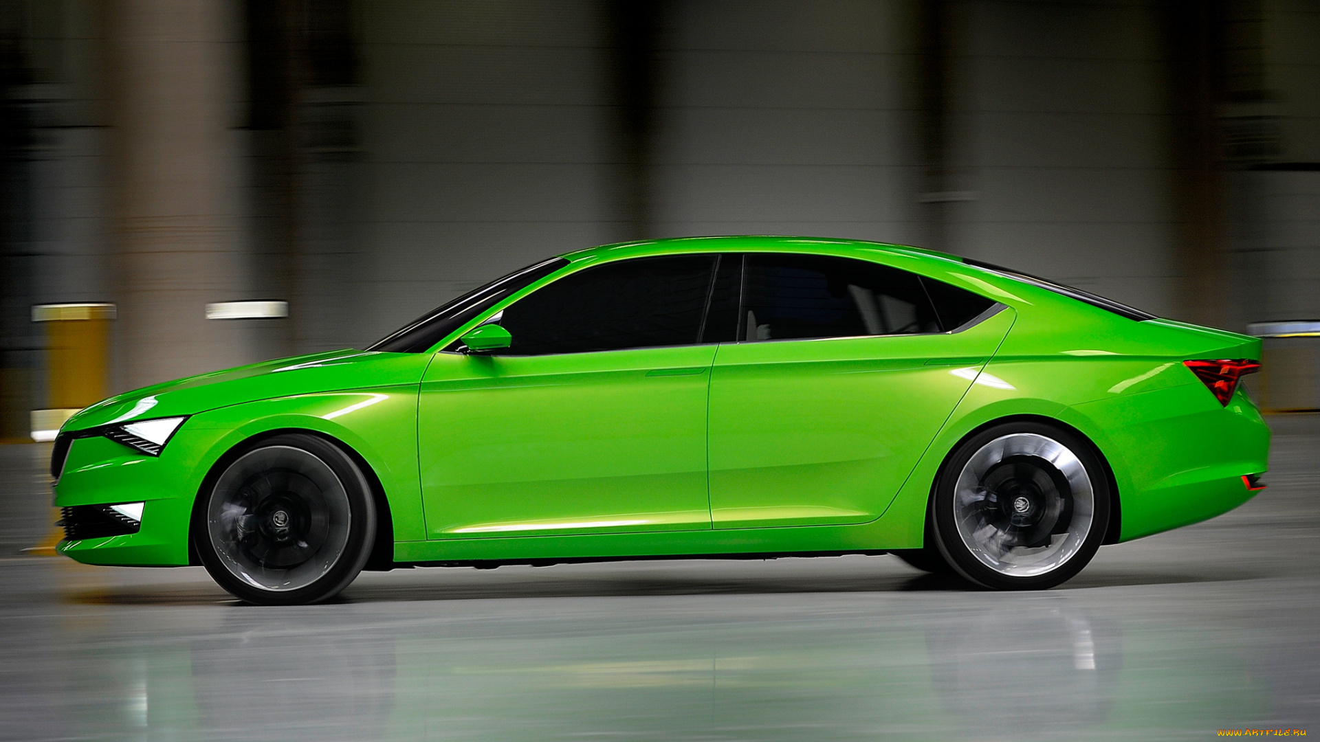 автомобили, skoda, concept, visionc, зеленый
