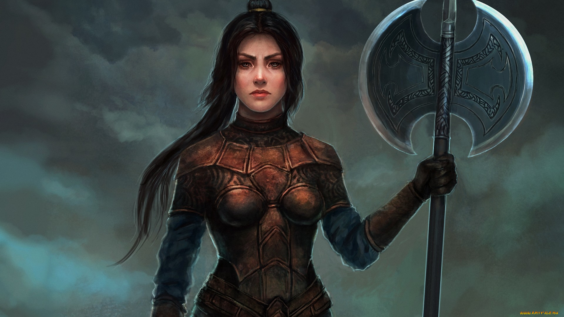 фэнтези, девушки, секира