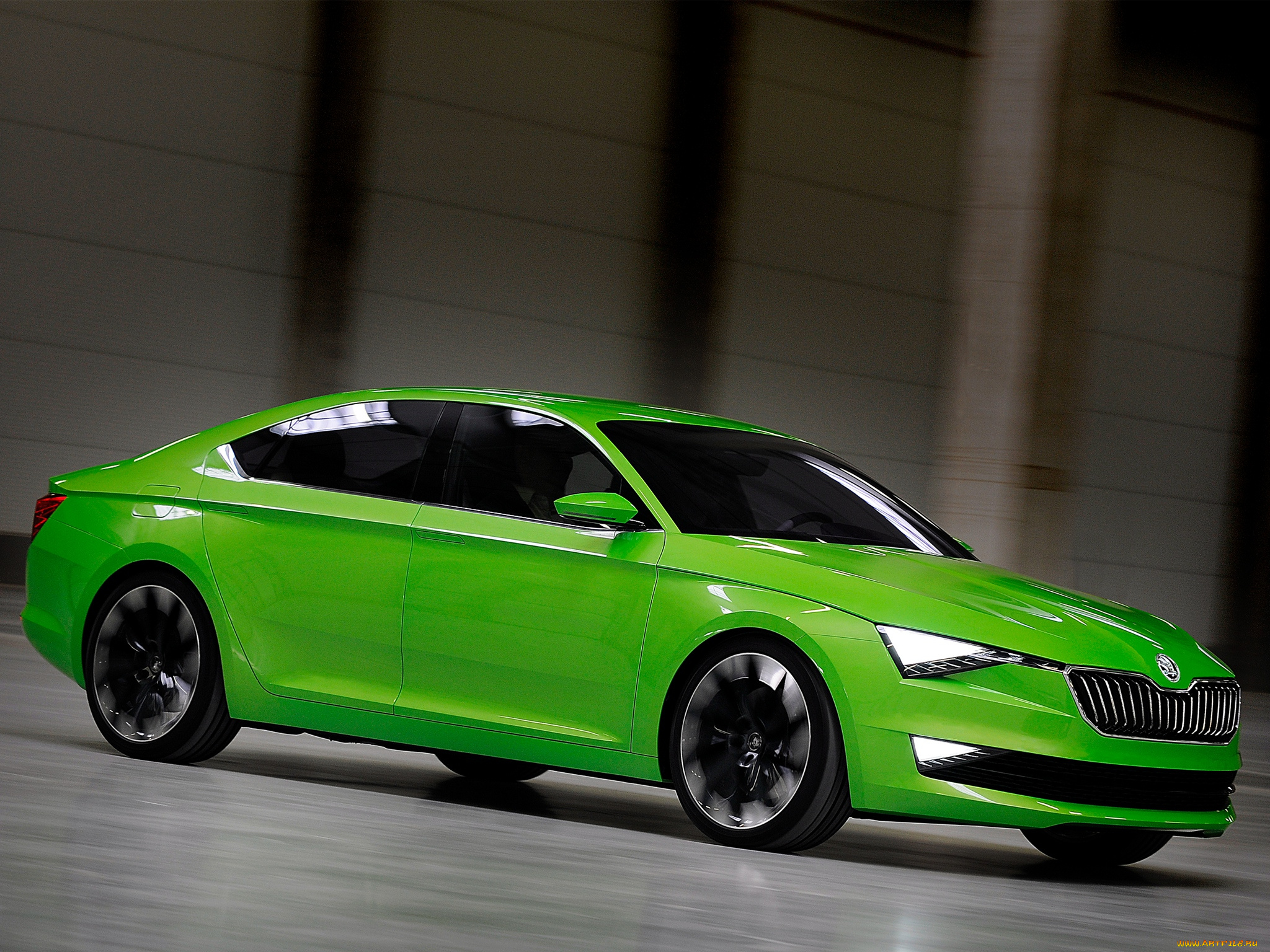 автомобили, skoda, concept, зеленый, visionc