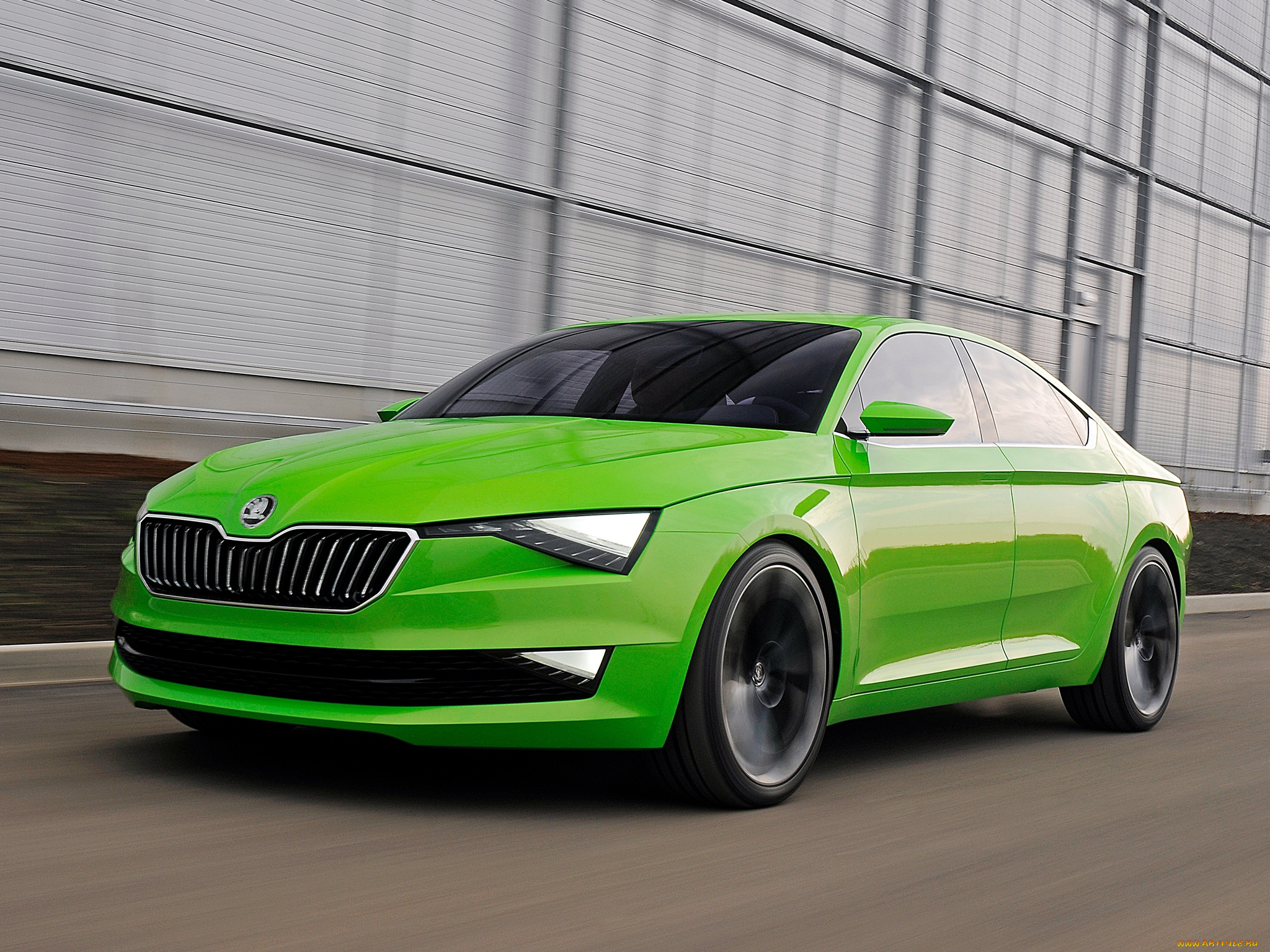 автомобили, skoda, зеленый, concept, visionc
