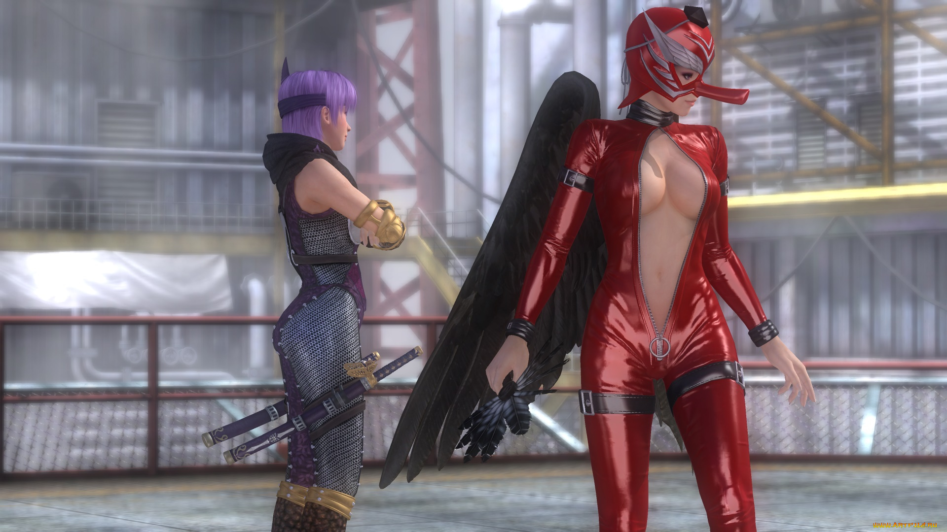 3д, графика, аниме, , anime, демон, фон, взгляд, девушка