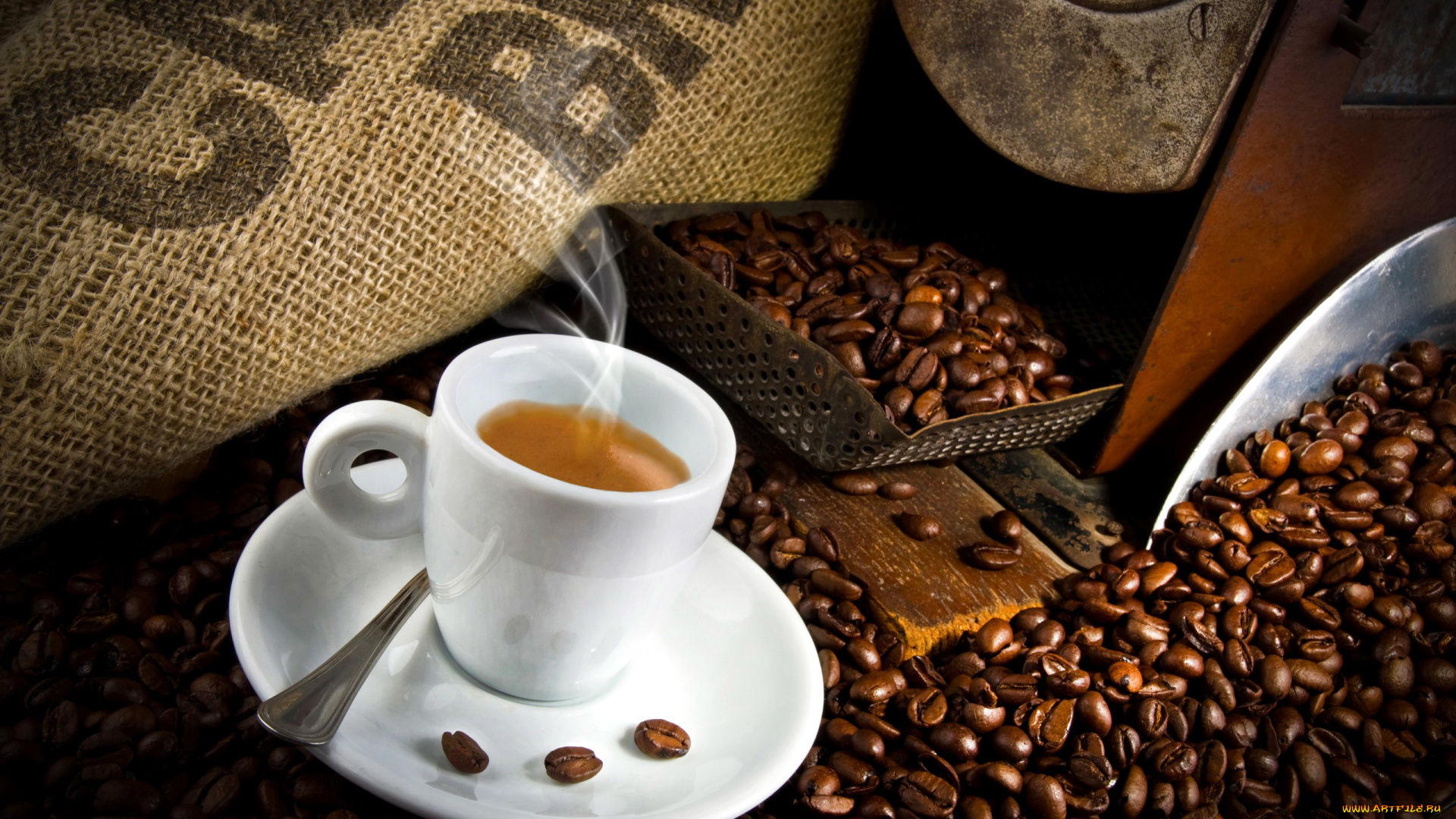 еда, кофе, , кофейные, зёрна, зерна, чашка