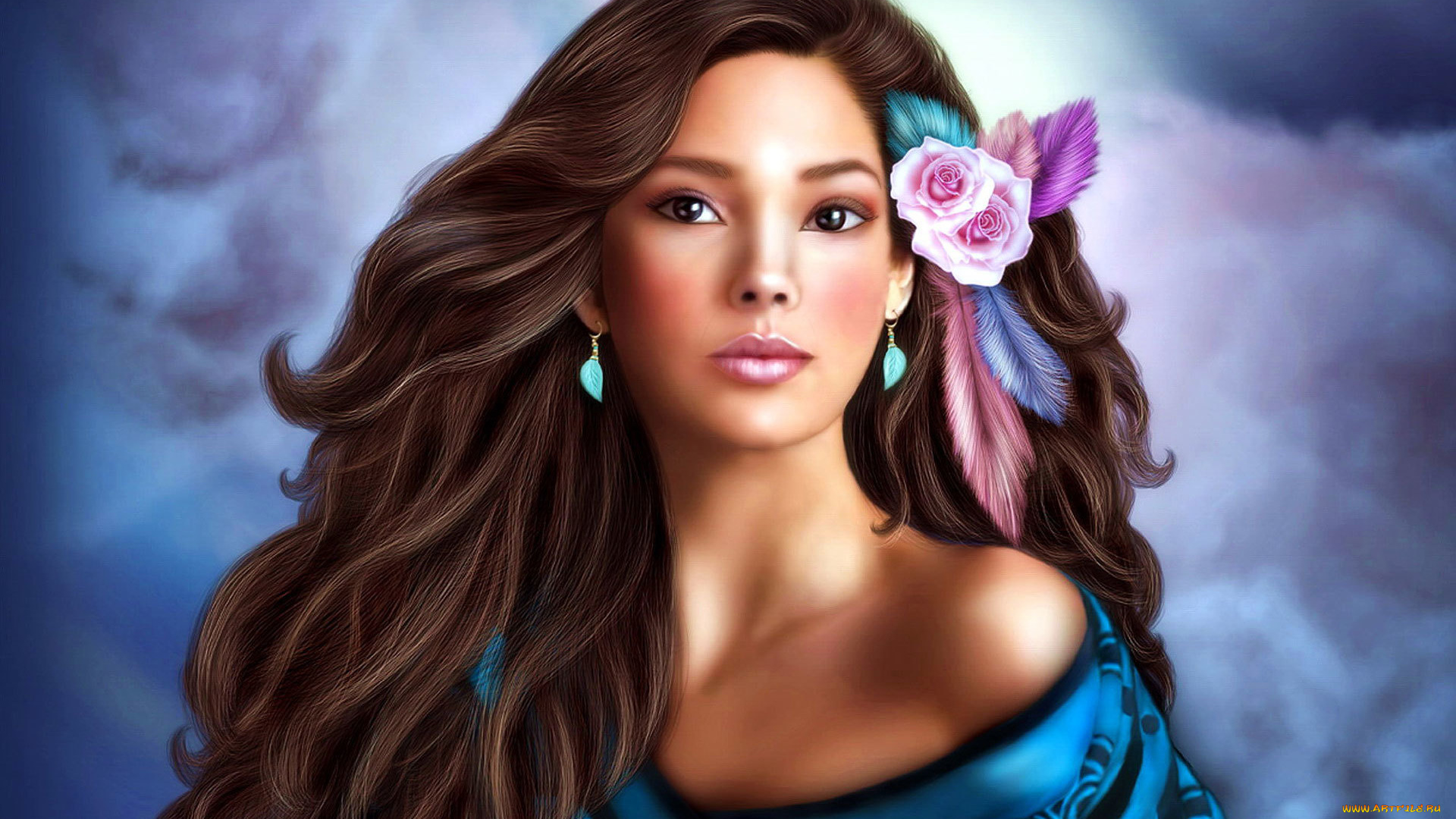 рисованное, люди, девушка