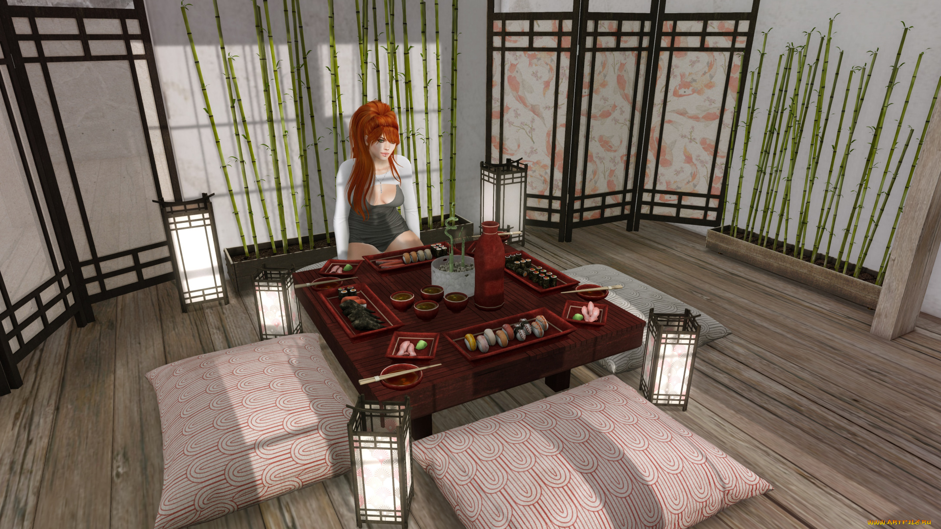 3д, графика, люди, , people, интерьер, фон, взгляд, девушка