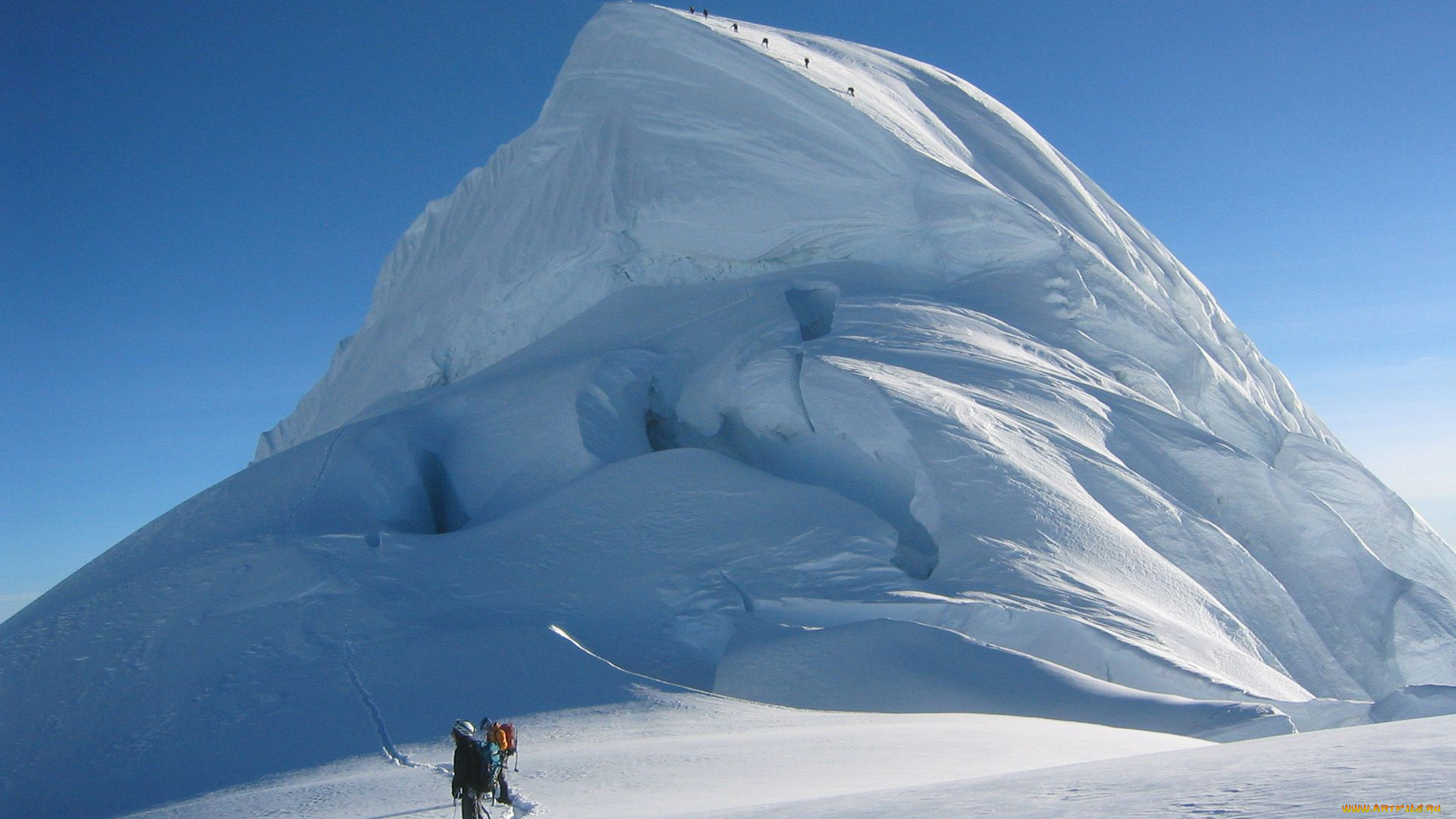 спорт, экстрим, альпинизм, небо, вершина, ледник, восхождение, снег