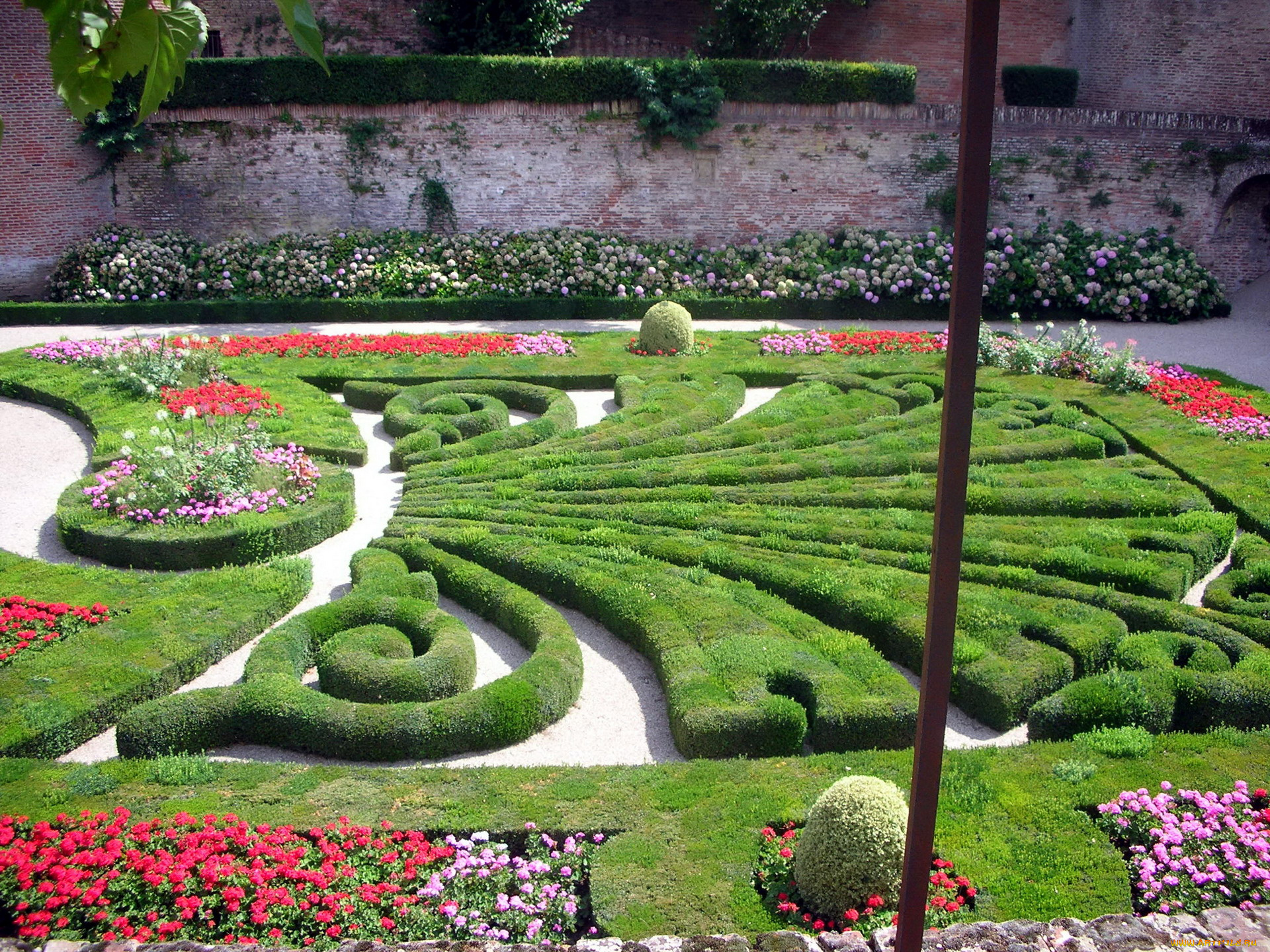 природа, парк, дизайн, ландшафтный, клумбы