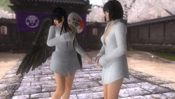 Картинка 3д+графика аниме+ anime фон ангел поза взгляд девушка