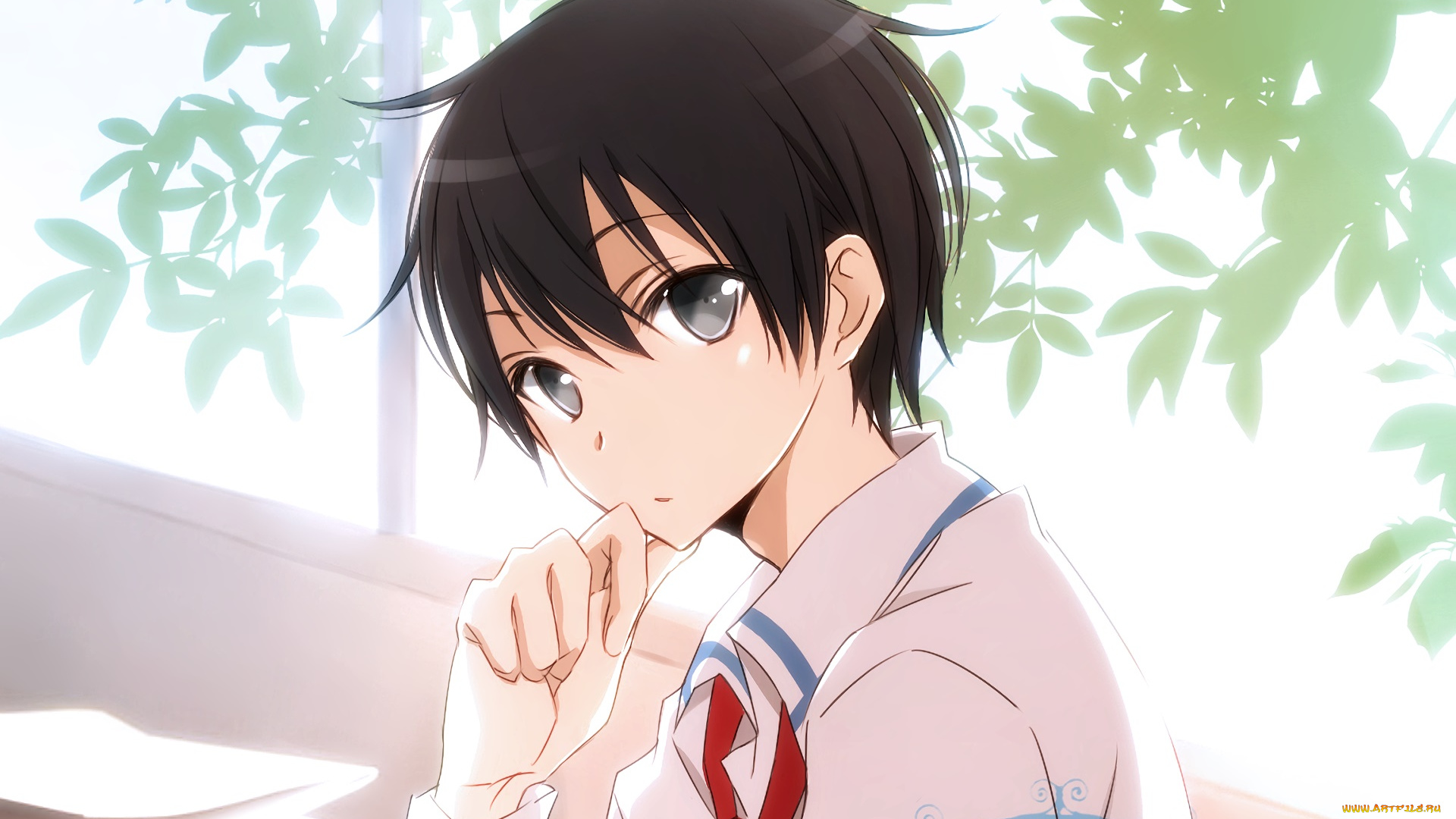 аниме, sword, art, online, девушка, взгляд, фон