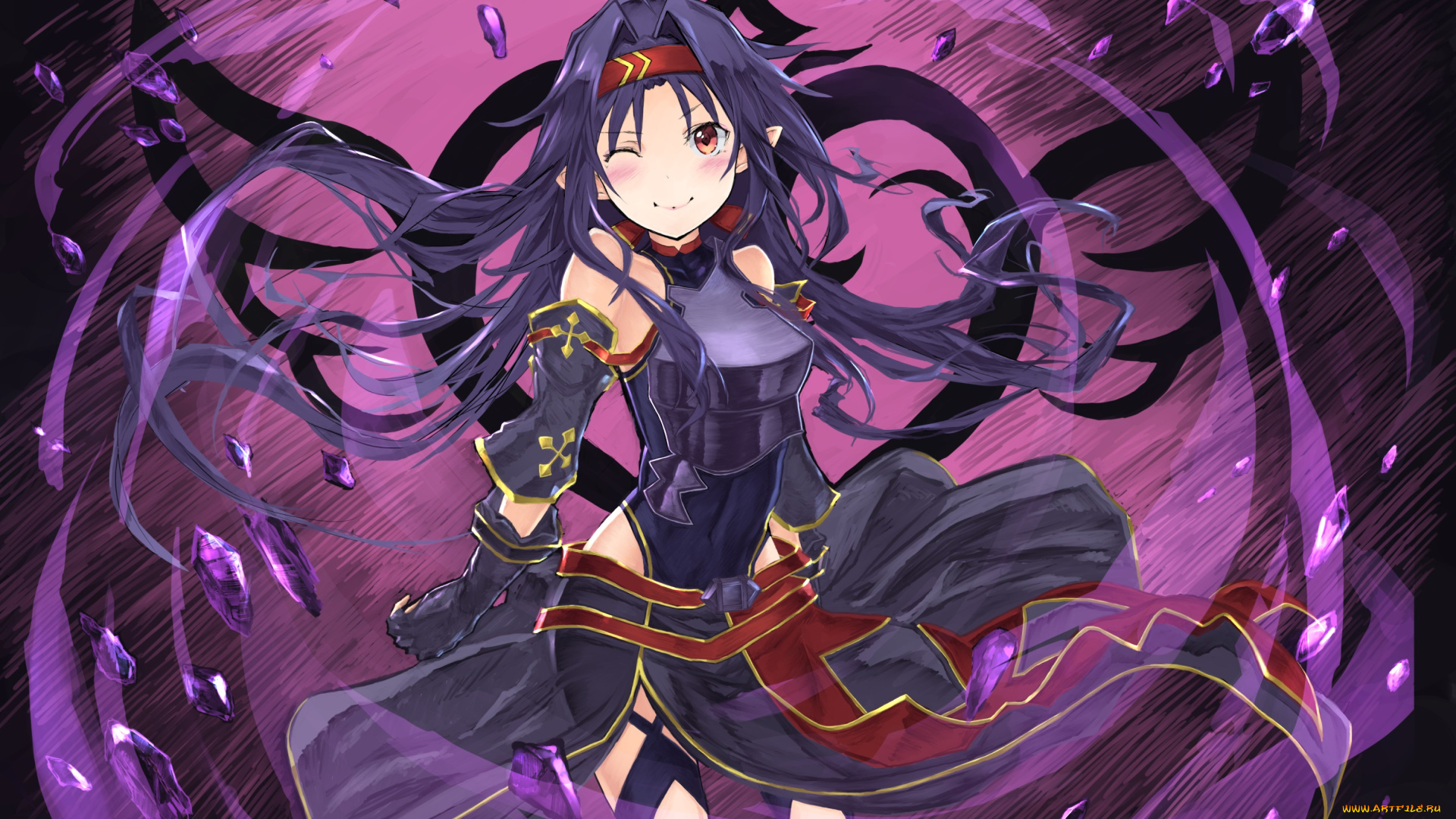 аниме, sword, art, online, фон, девушка, взгляд