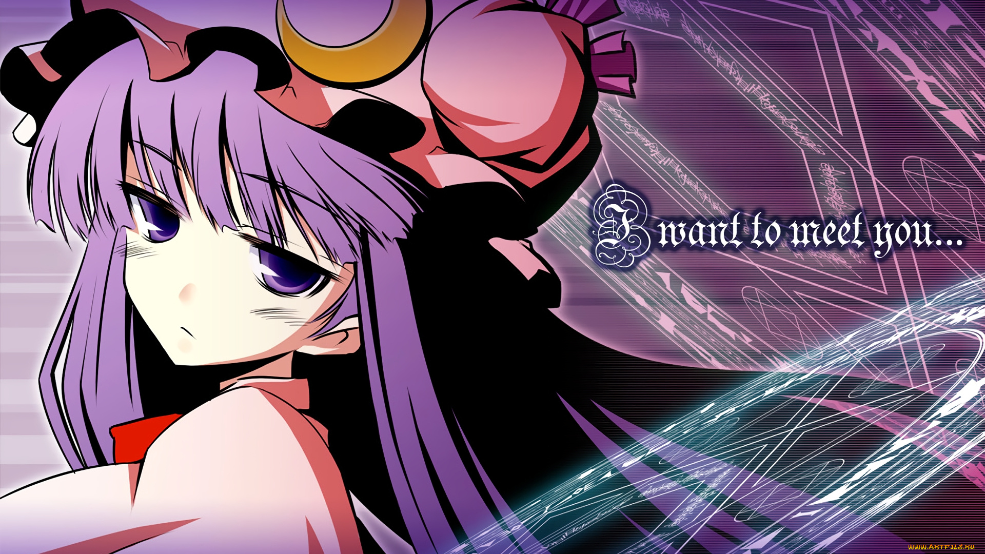 аниме, touhou, девушка, взгляд, фон