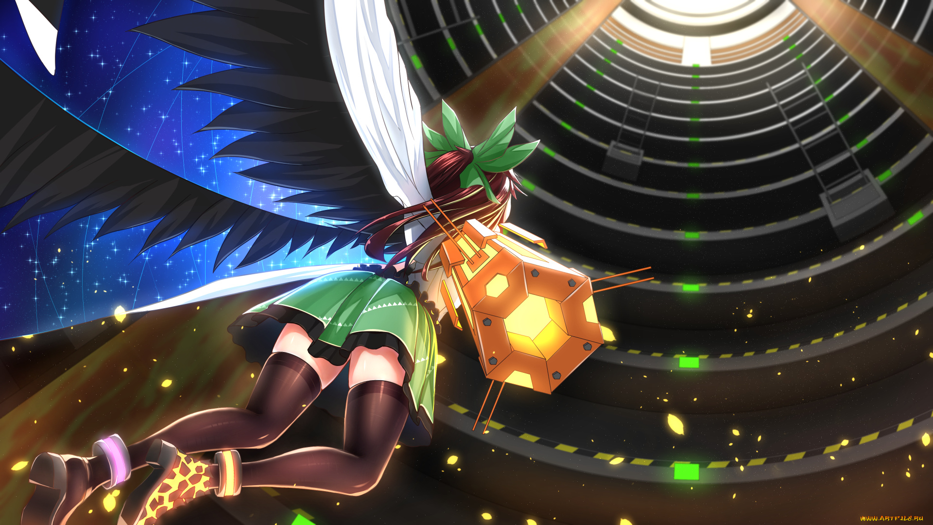 аниме, touhou, reiuji, utsuho