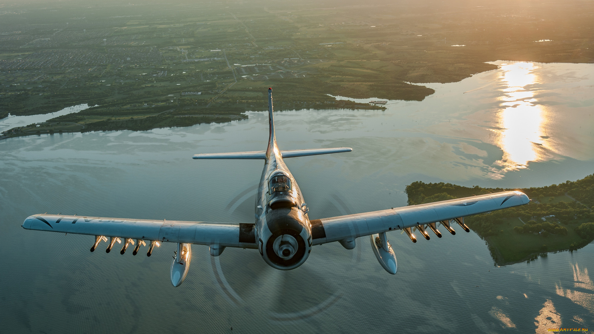 авиация, авиационный, пейзаж, креатив, skyraider, штурмовик, полет, скайрейдер, douglas