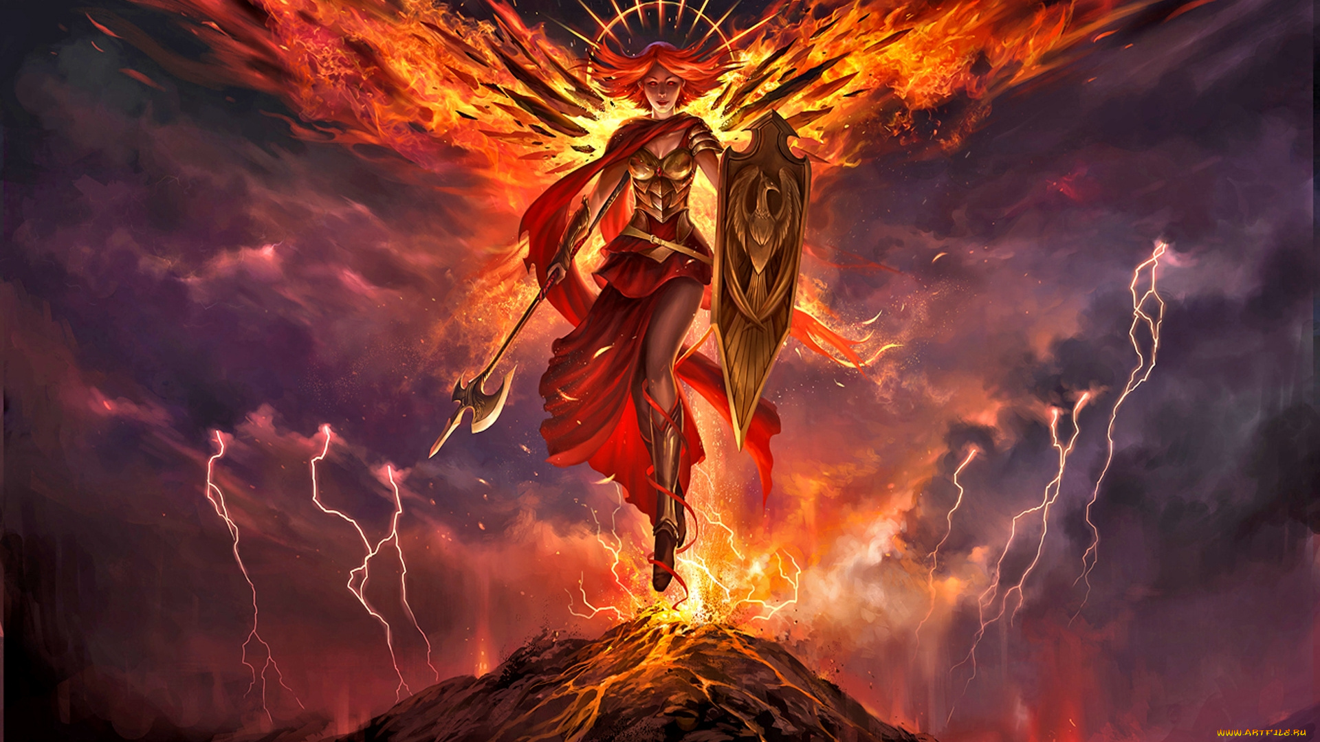 фэнтези, демоны, девушка, фон, взгляд