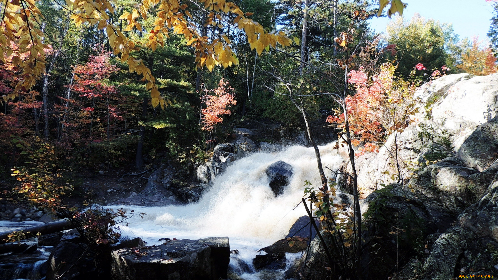 природа, водопады, осень