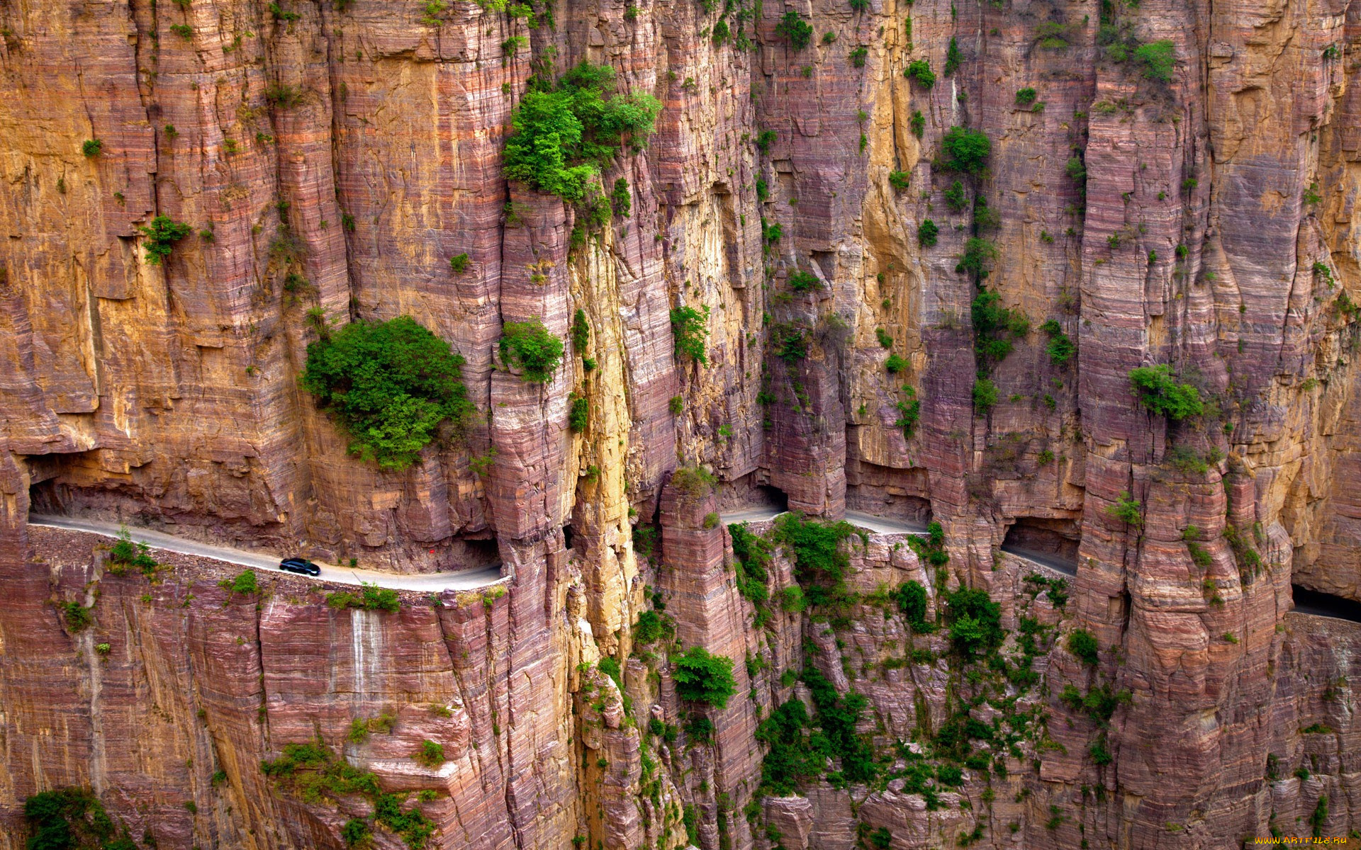 природа, дороги, дорога, скала