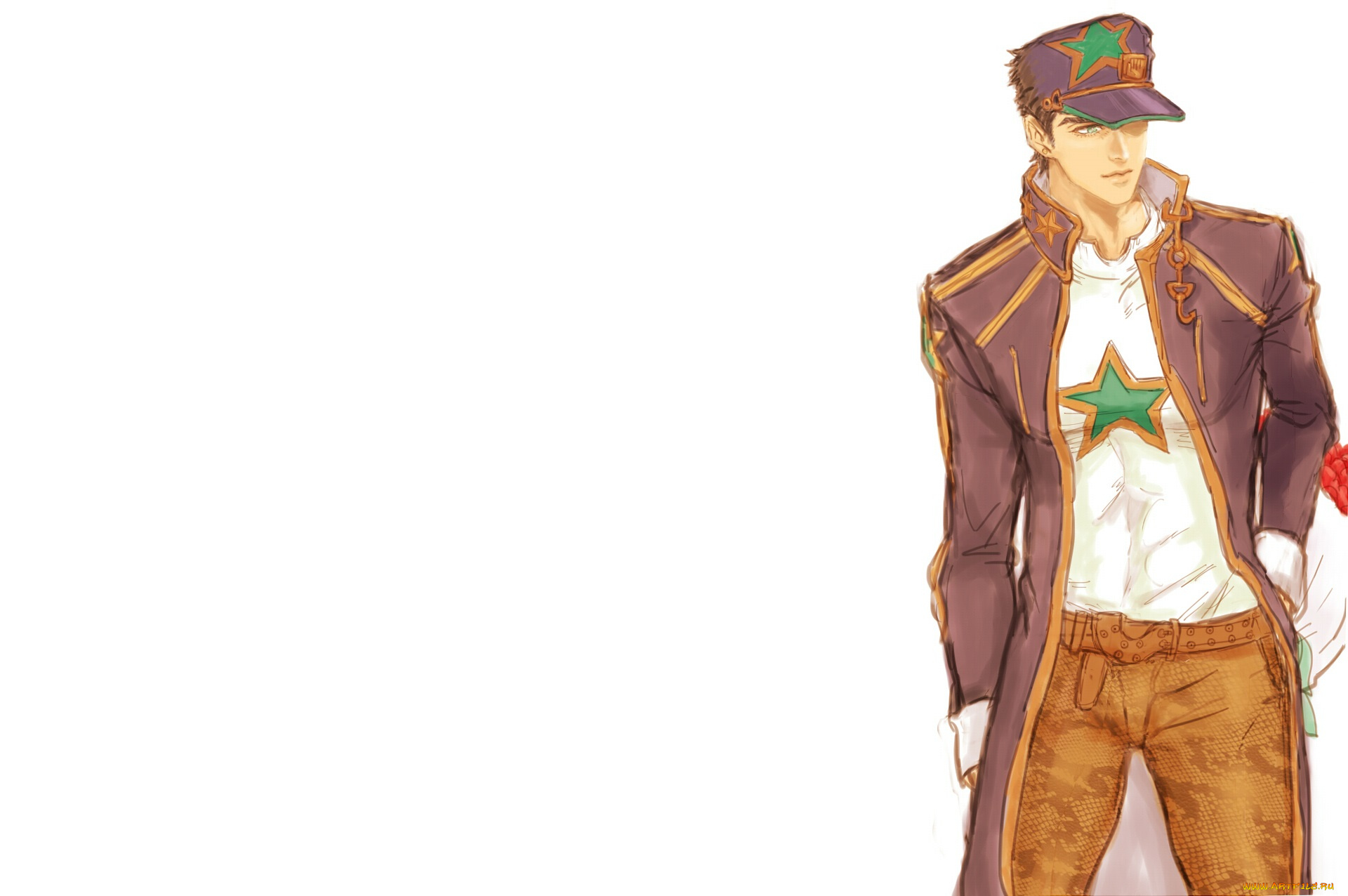 аниме, jojo`s, bizarre, adventure, парень