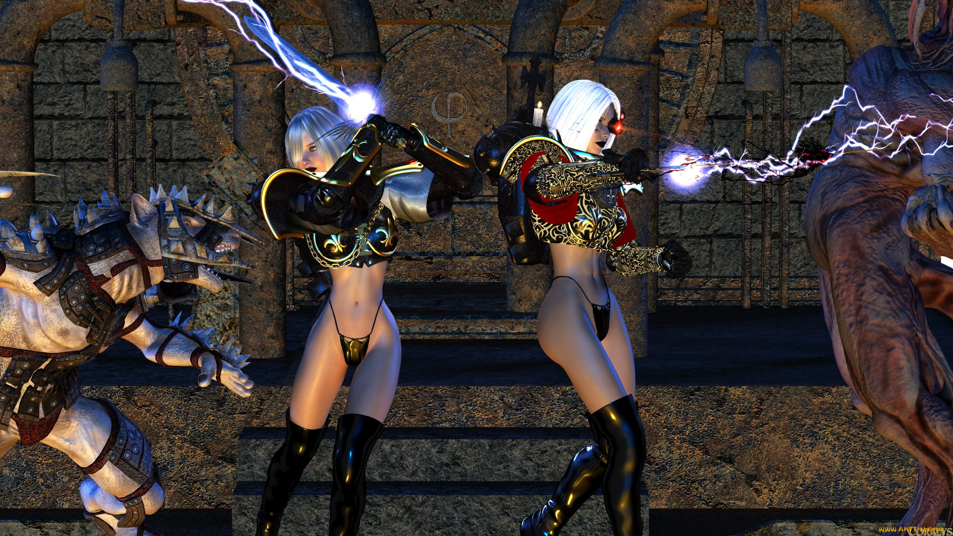 3д, графика, фантазия, , fantasy, девушка, взгляд, фон