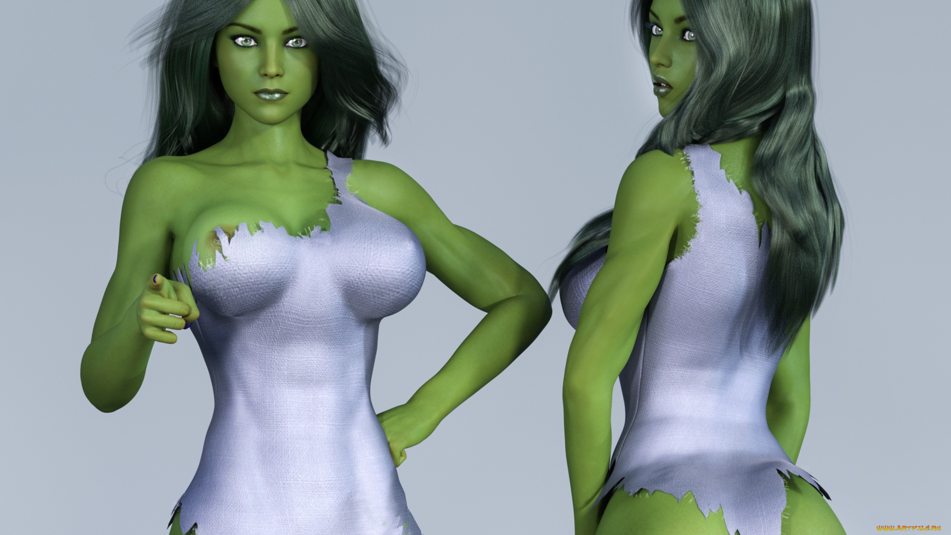 3д, графика, существа, , creatures, девушка, взгляд, фон