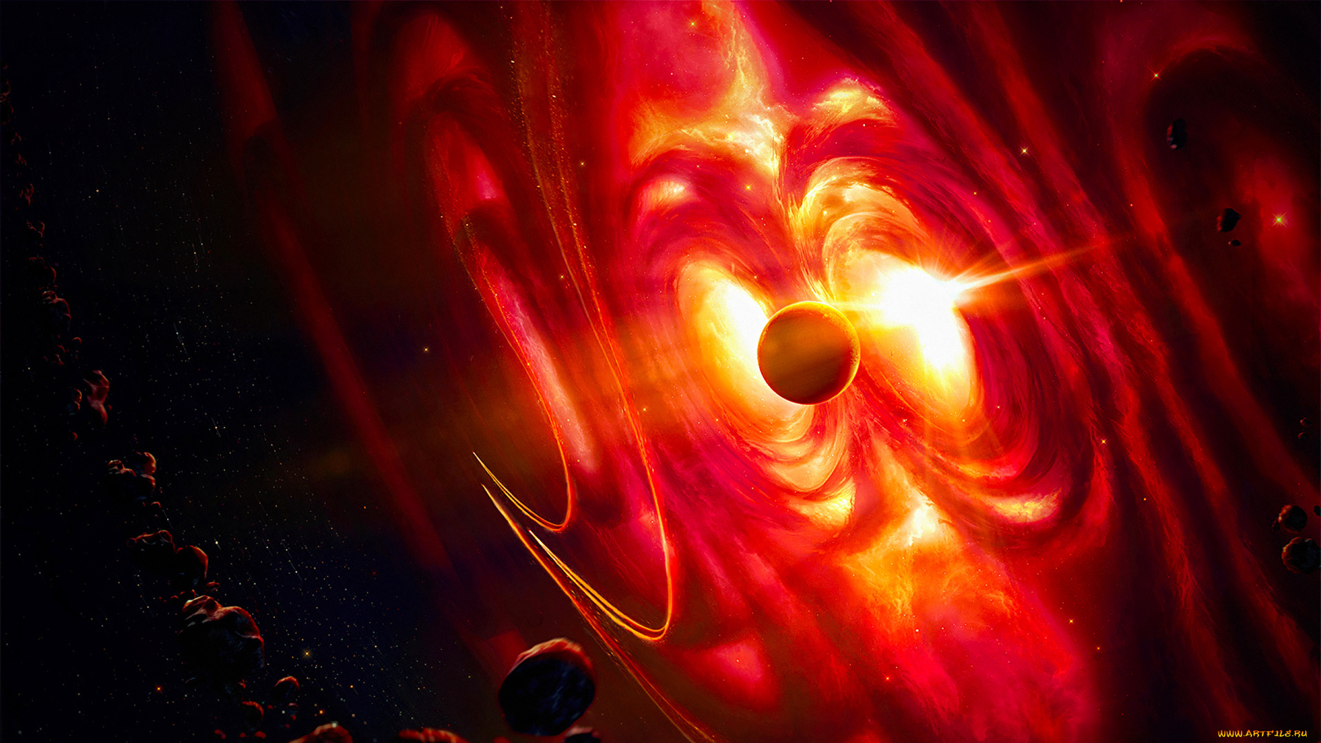 космос, арт, планета, вселенная