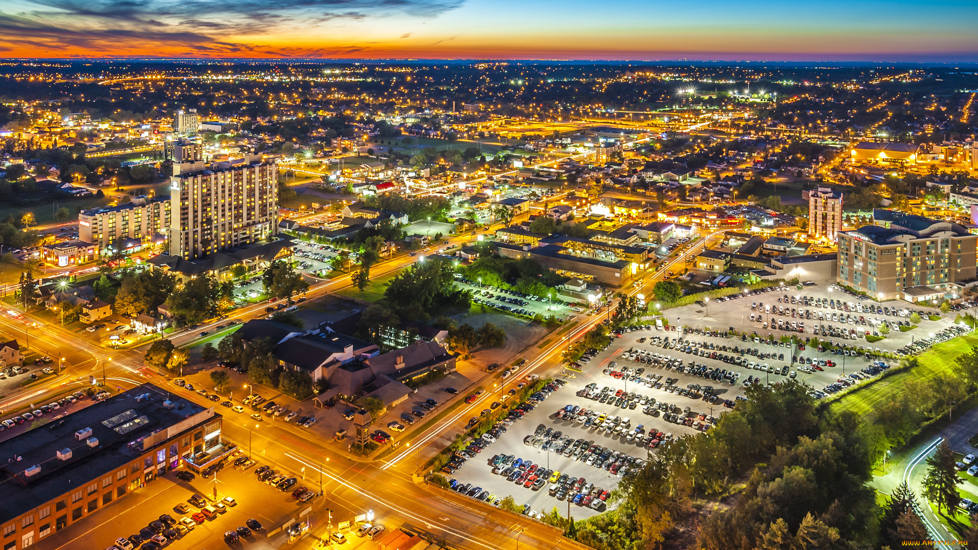 торонто, канада, города, торонто, , панорама, жилые, районы, ночные, пейзажи, cеверная, америка, парковка