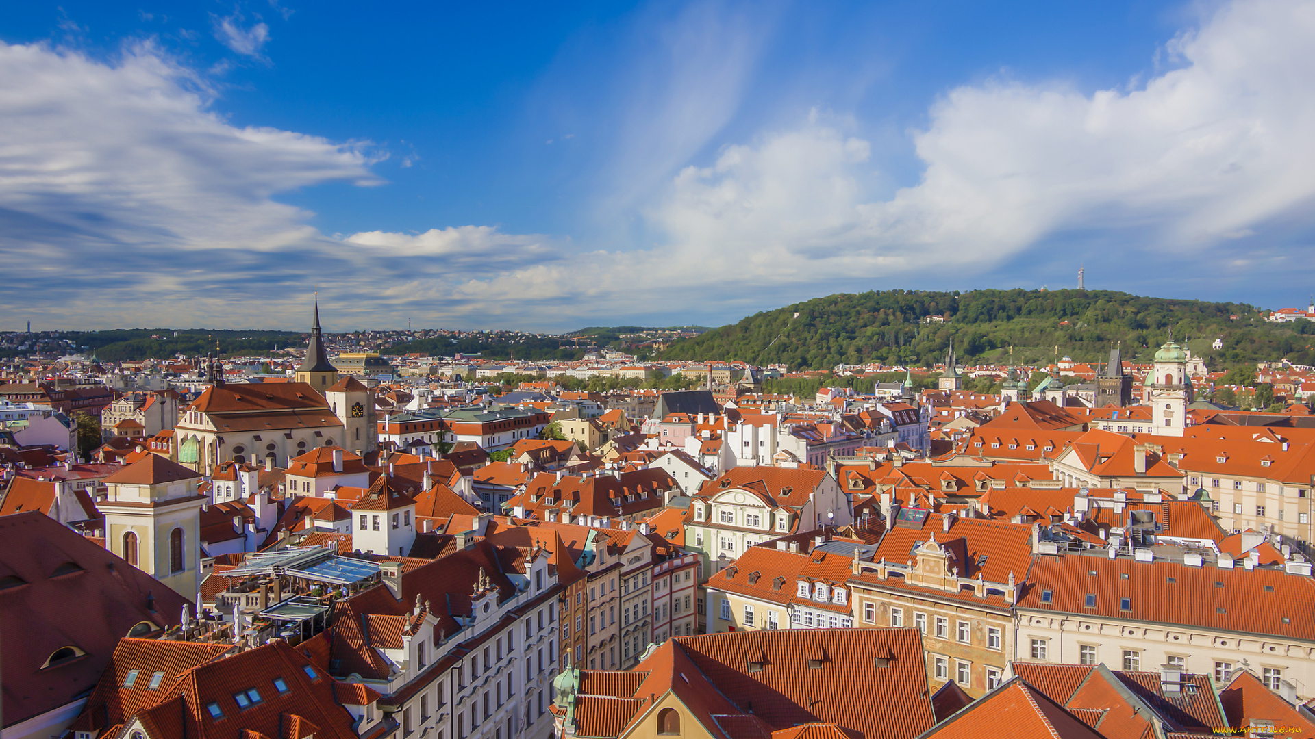 town, hall, tower, in, prague, города, прага, , Чехия, простор