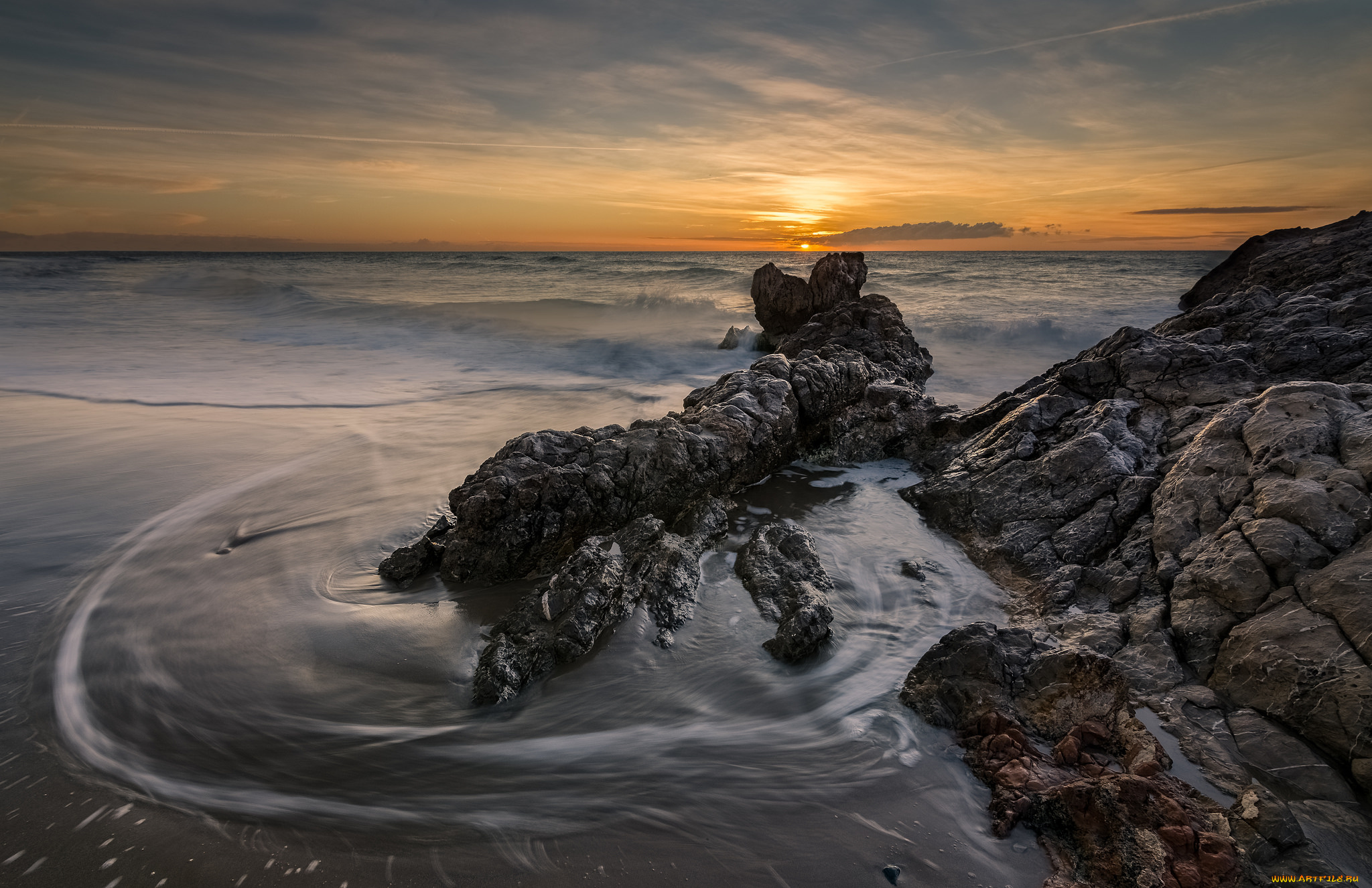 природа, побережье, простор