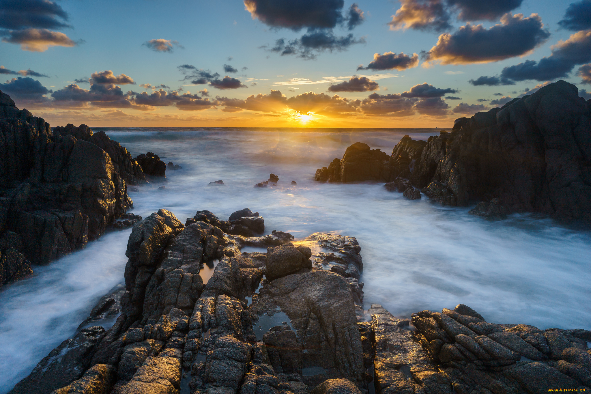 природа, побережье, простор