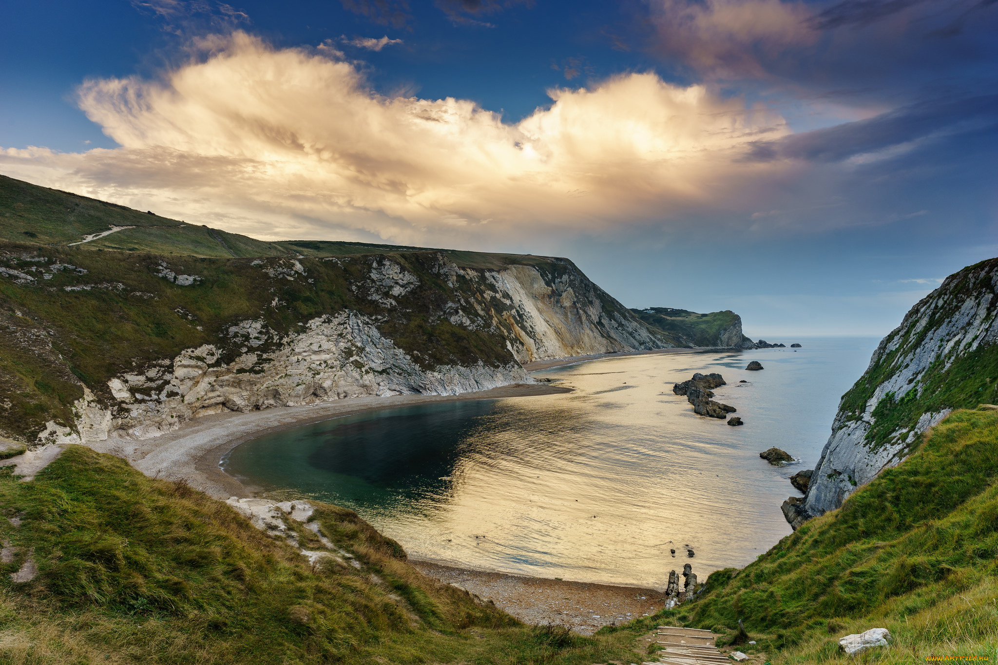 природа, побережье, простор