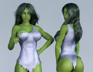 обоя 3д графика, существа , creatures, девушка, взгляд, фон