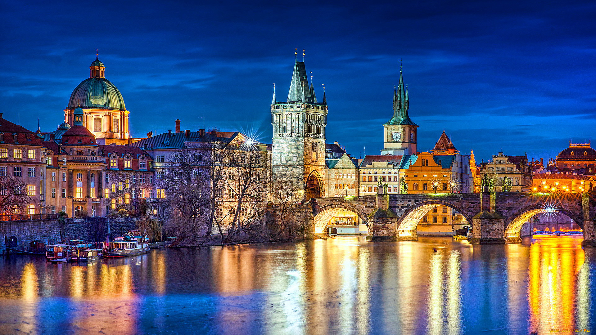 города, прага, , чехия, влтава, река, мост