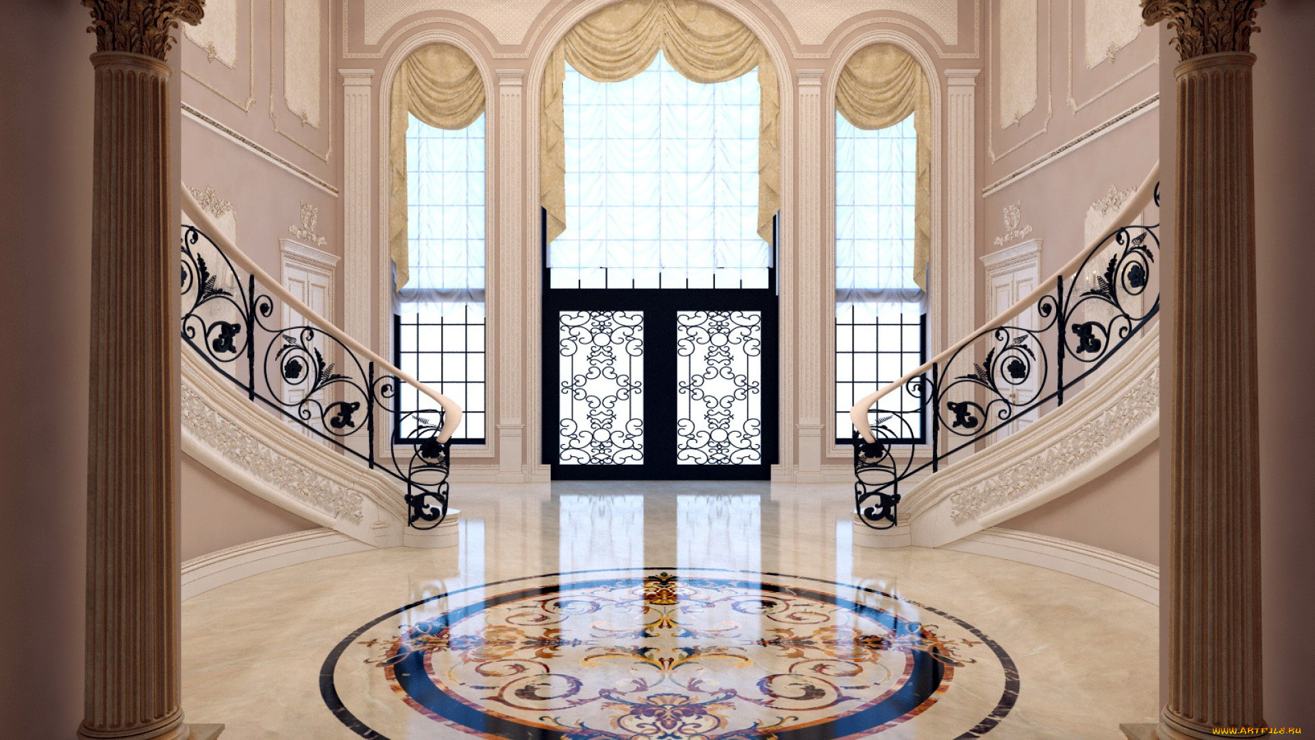 интерьер, холлы, , лестницы, , корридоры, лестница