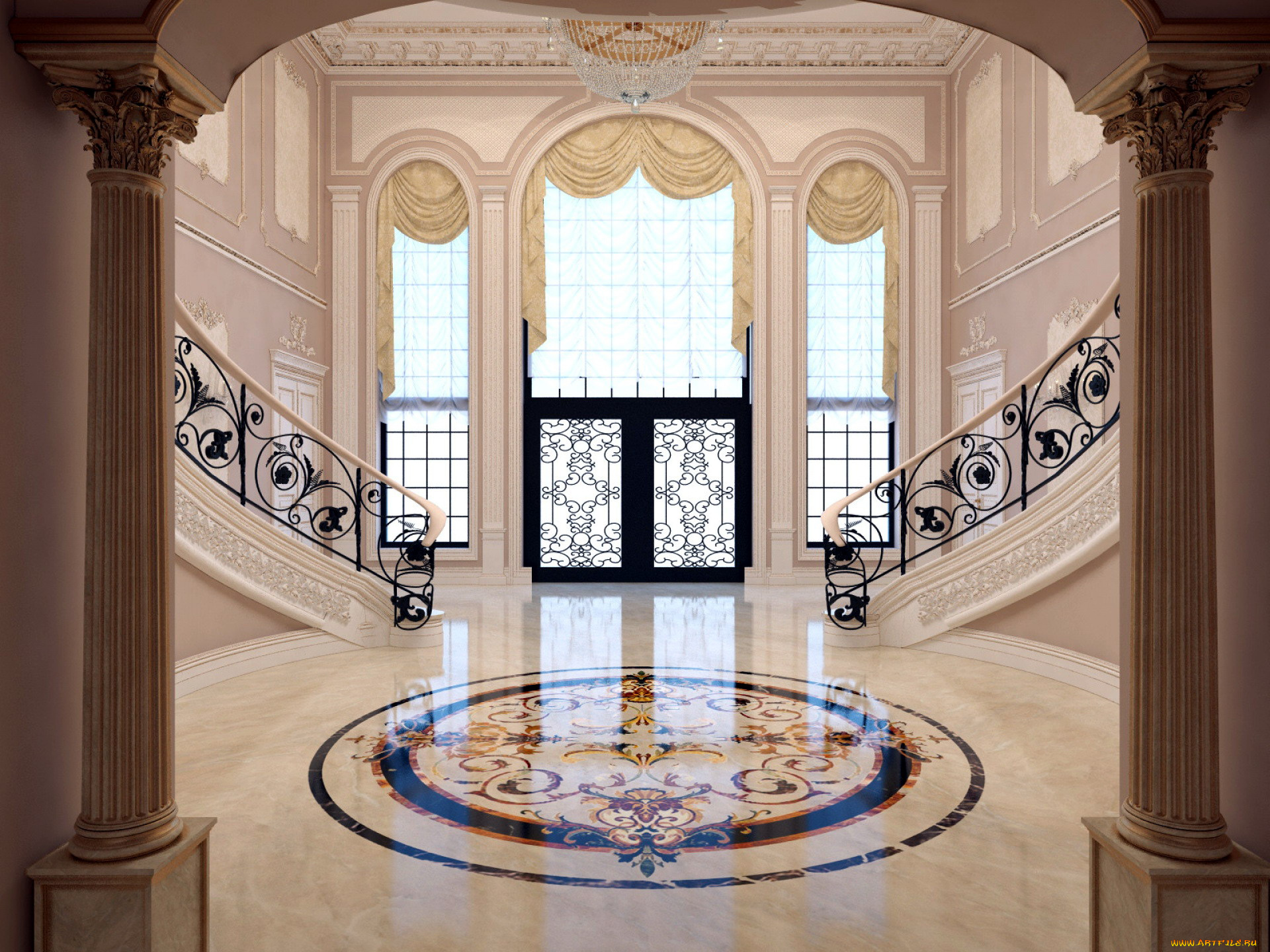 интерьер, холлы, , лестницы, , корридоры, лестница
