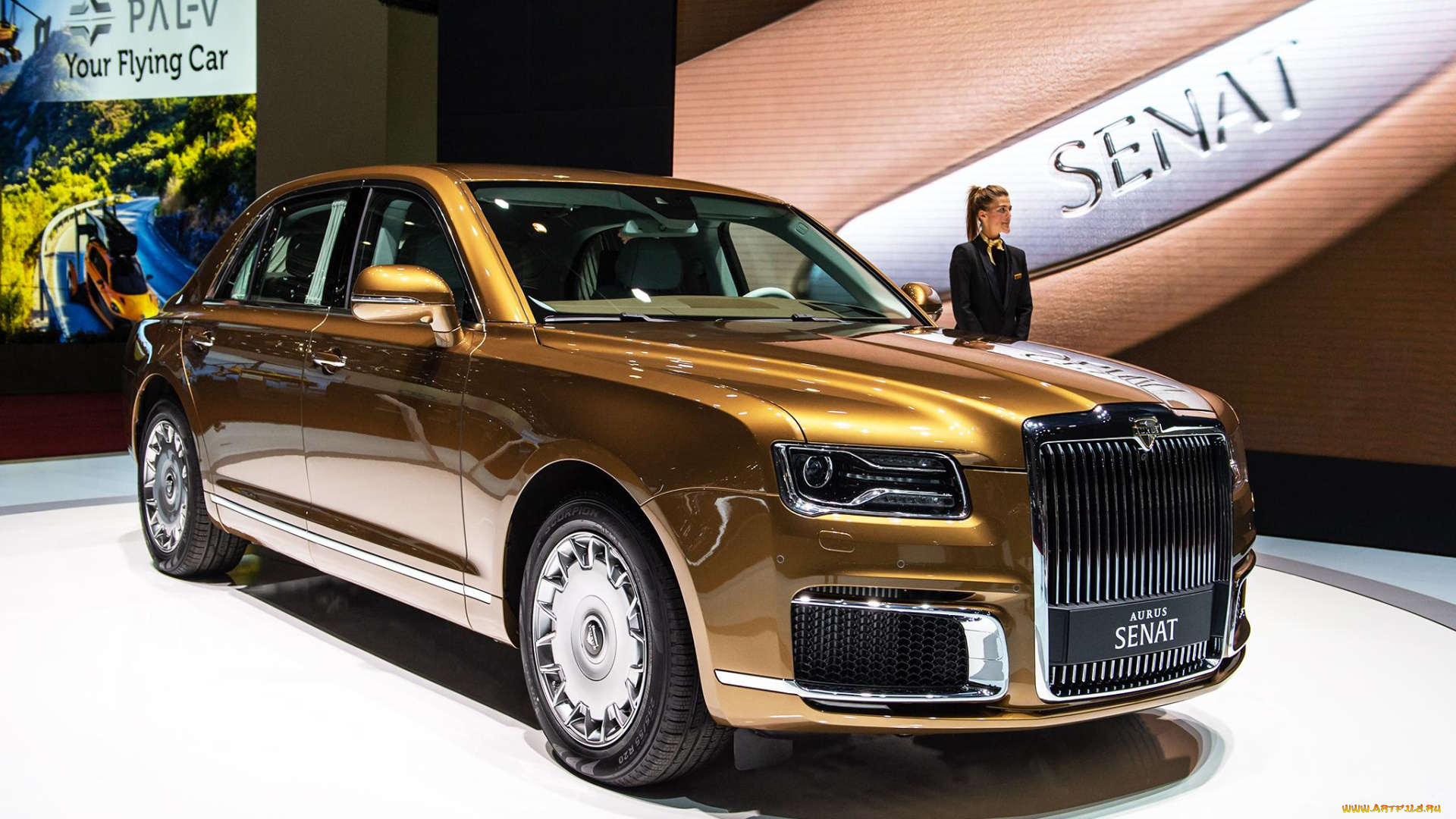 aurus, senat, sedan, автомобили, выставки, и, уличные, фото, аурус, сенат, седан, золото, автомобиль