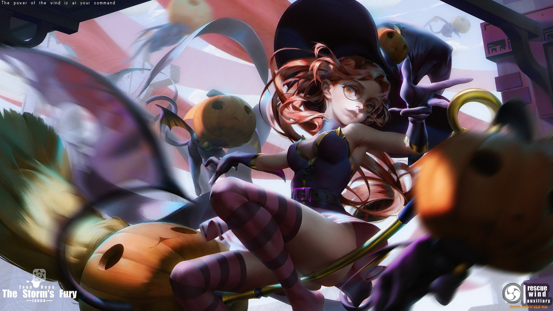 видео, игры, league, of, legends, janna, ведьма, метла, тыквы